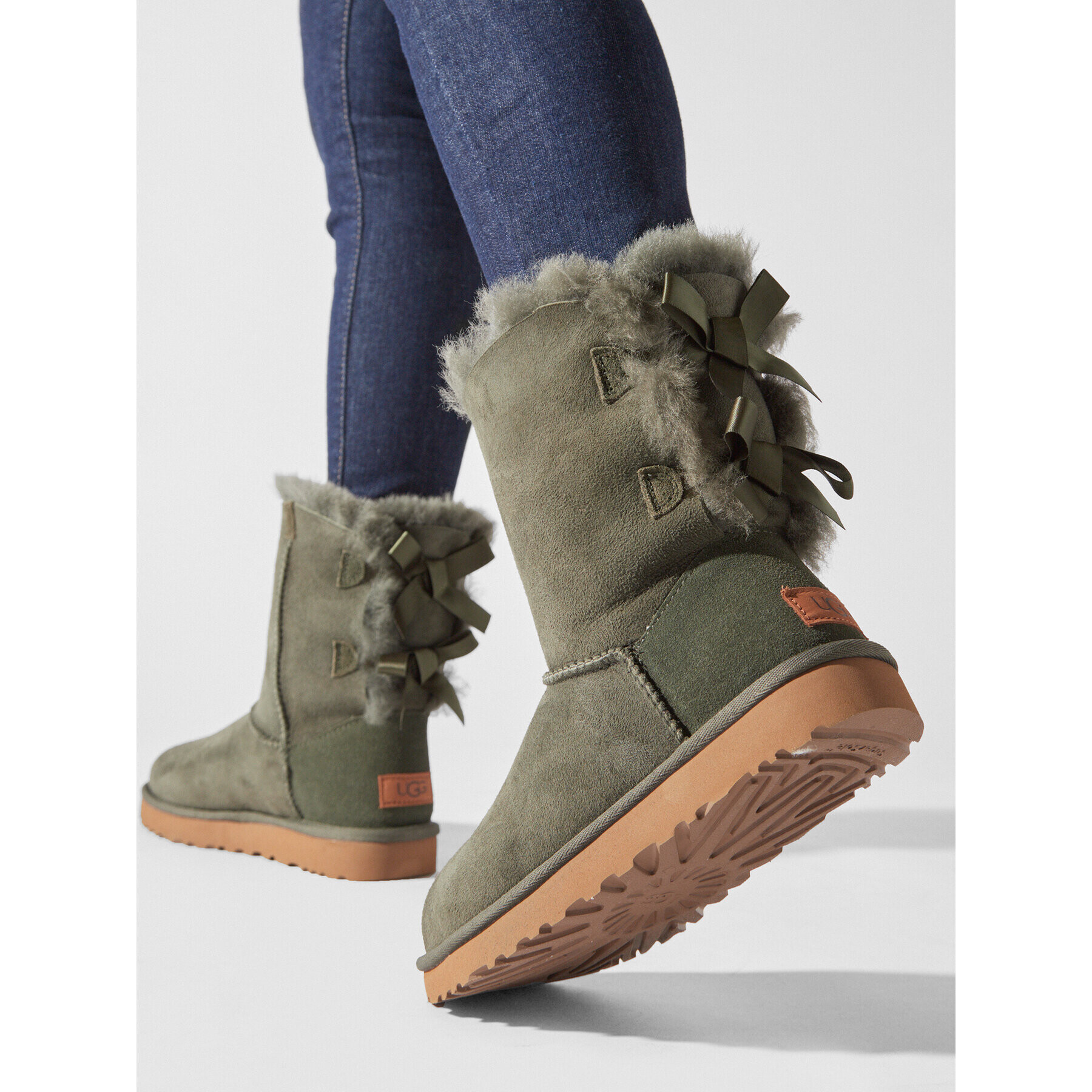 Ugg Škornji za sneg W Bailey Bow II 1016225 Zelena - Pepit.si