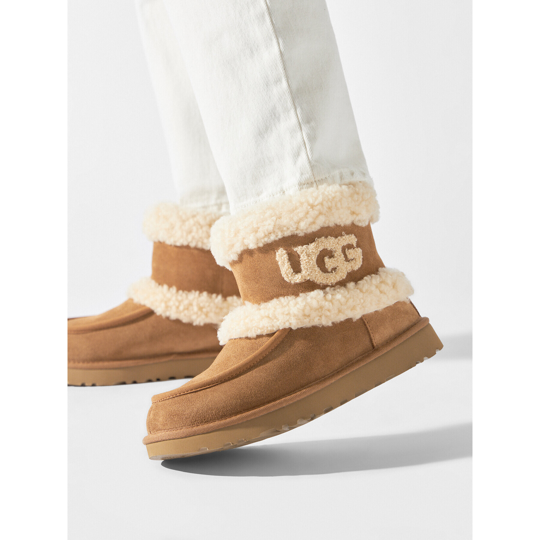 Ugg Škornji za sneg W Ultra Mini Fluff 1145410 Rjava - Pepit.si