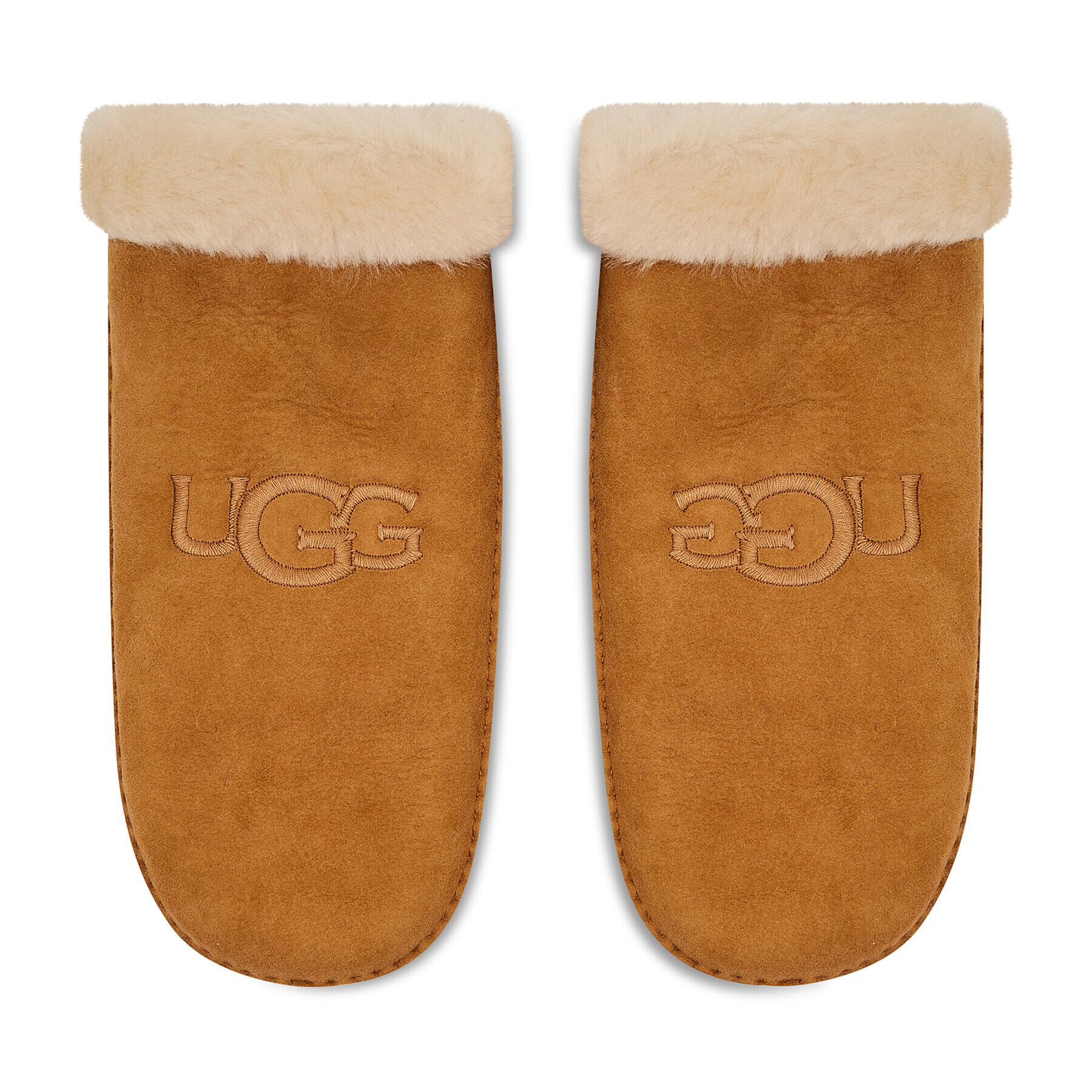 Ugg Ženske rokavice Sheepskin Embroider Mitten 20932 Rjava - Pepit.si