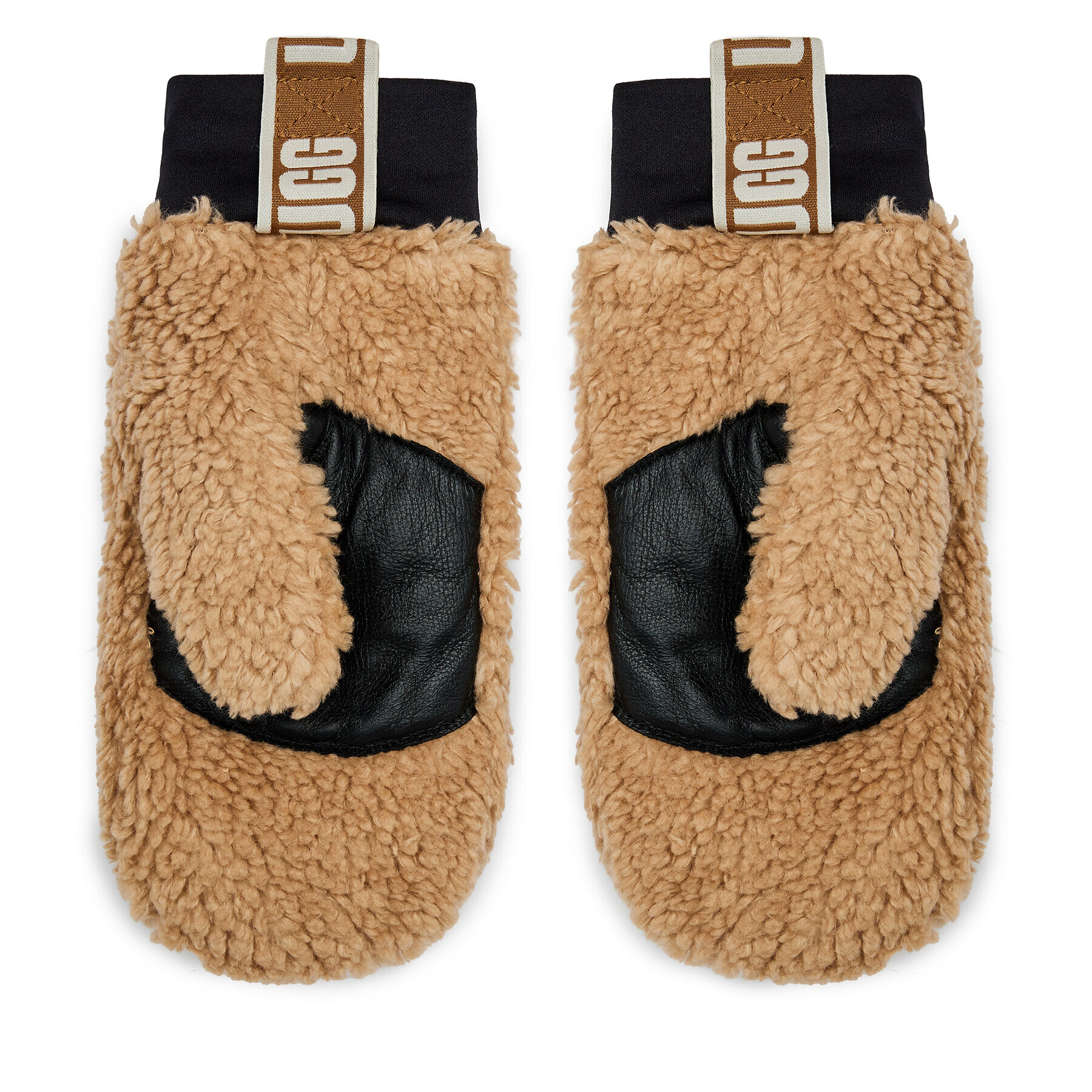 Ugg Ženske rokavice W Sherpa Mitten W Logo Tape 21631 Bež - Pepit.si