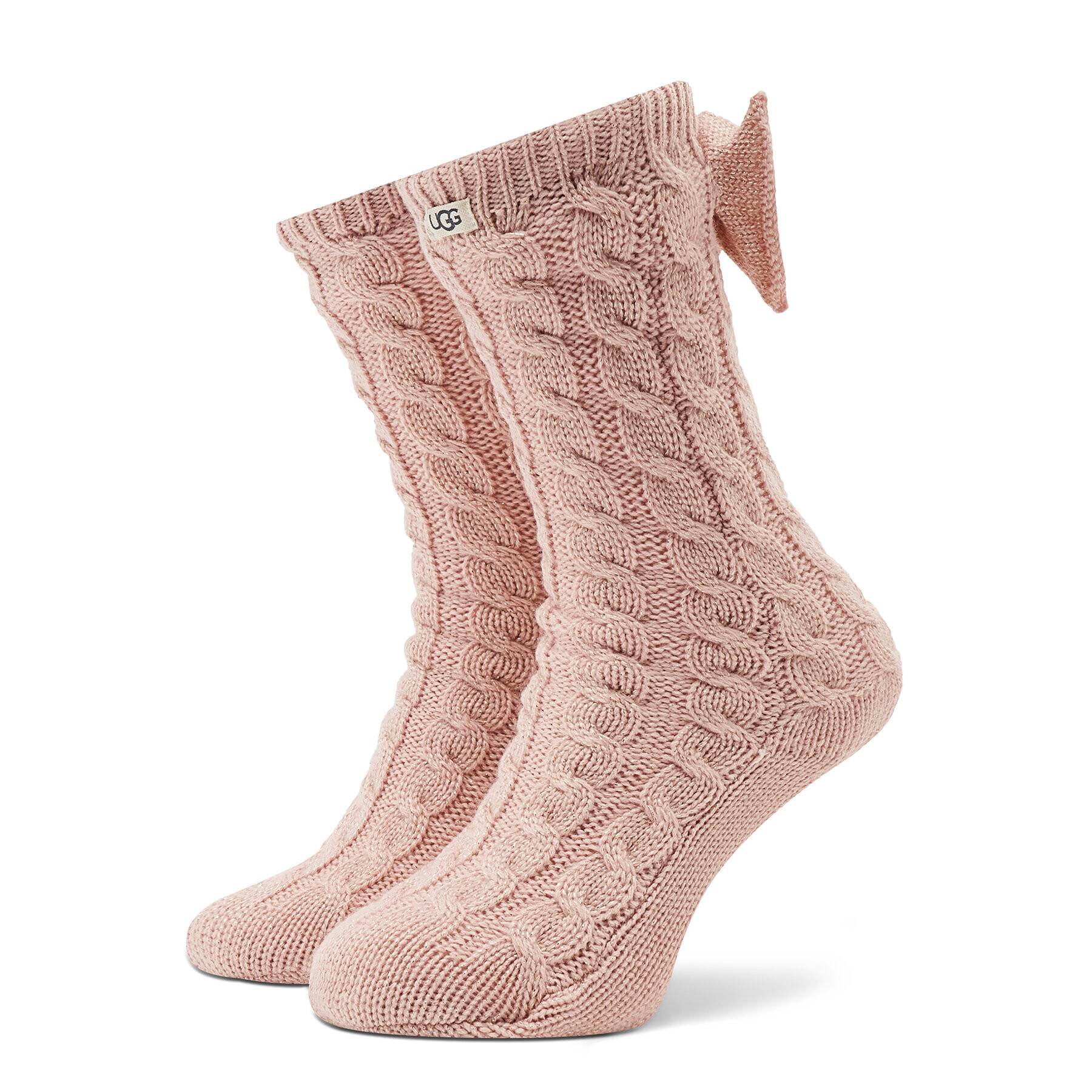 Ugg Ženske visoke nogavice W Laila Bow Fleece Lined Sock OS 1113637 Roza - Pepit.si