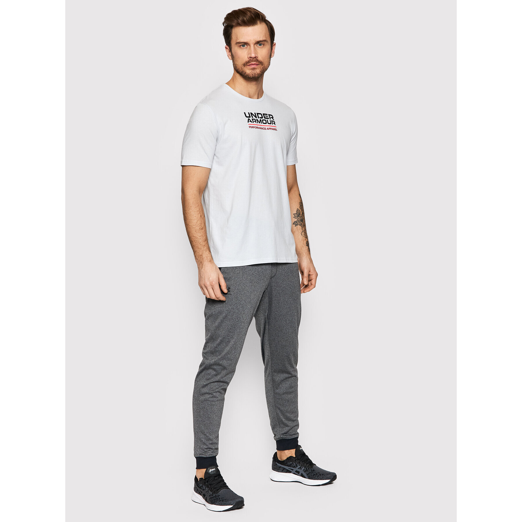 Under Armour Majica Box Logo 1370529 Siva Relaxed Fit - Pepit.si