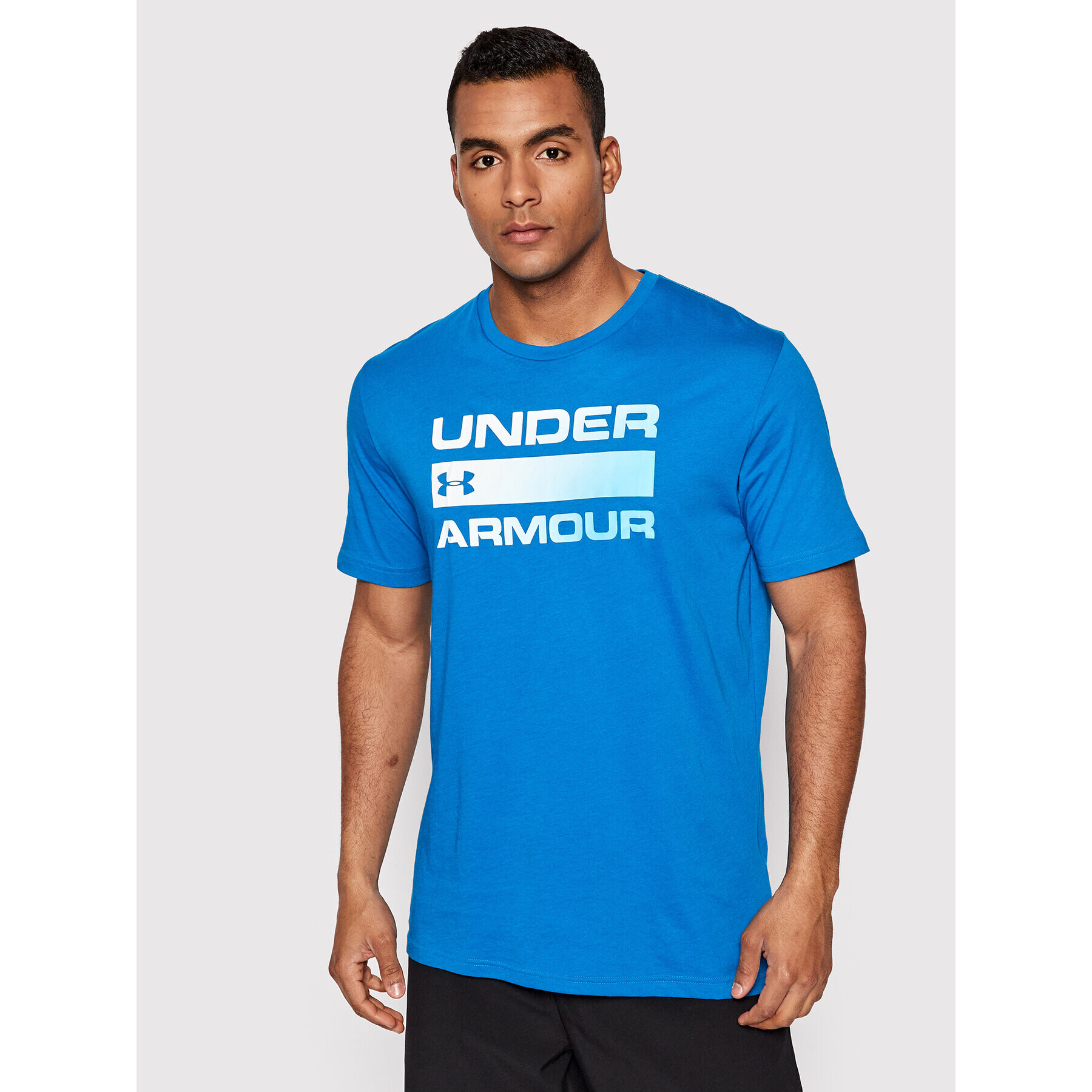 Under Armour Majica Team Issue Wordmark 1329582 Modra Loose Fit - Pepit.si