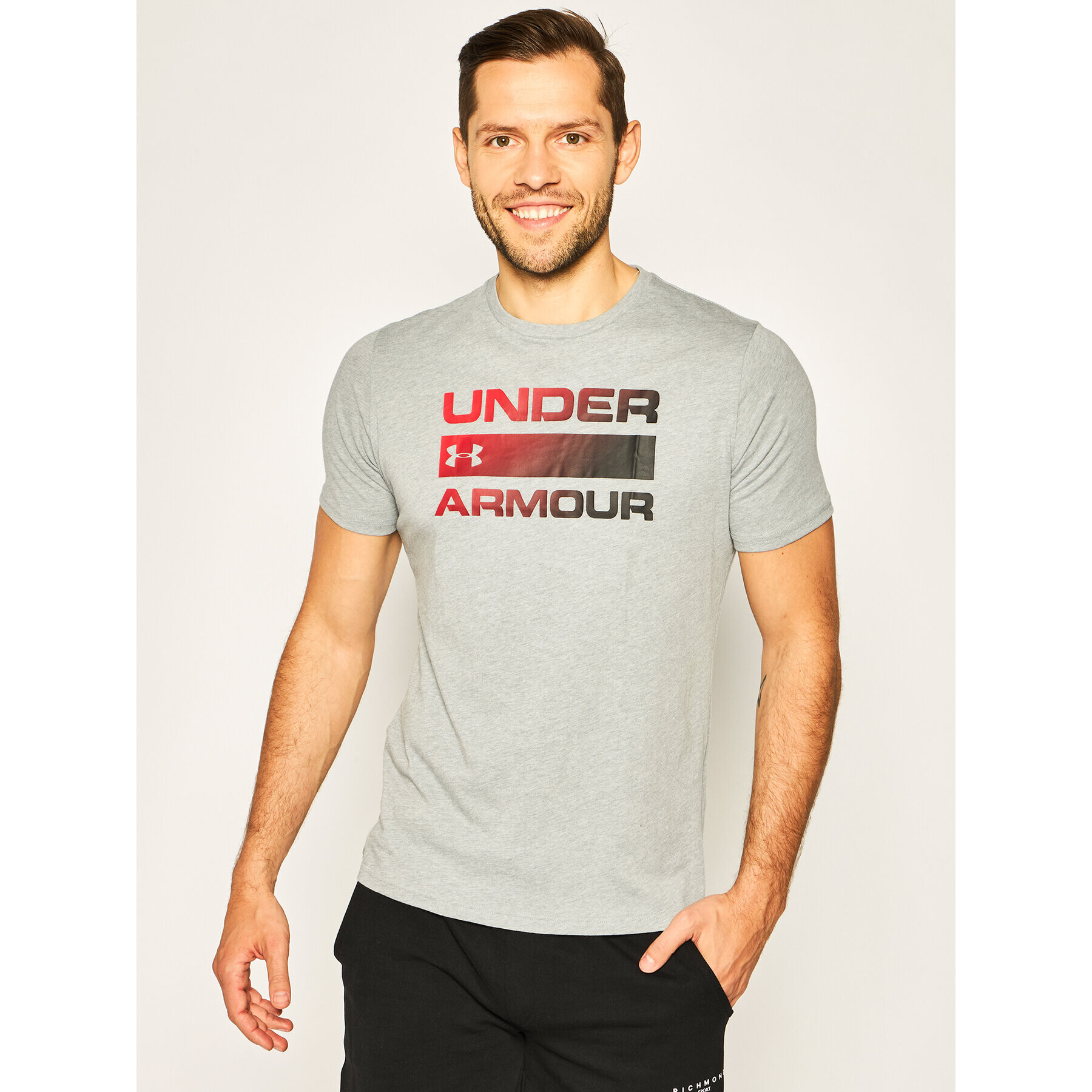 Under Armour Majica Team Issue Wordmark 1329582 Siva Regular Fit - Pepit.si