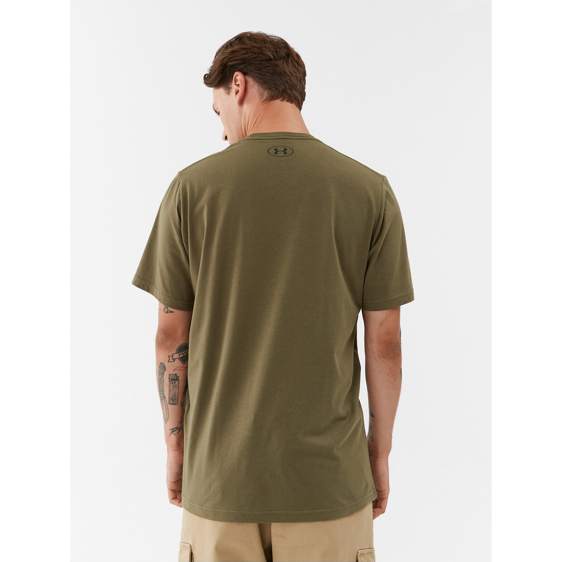 Under Armour Majica Ua Core Novelty Graphic Ss 1380957 Khaki Loose Fit - Pepit.si