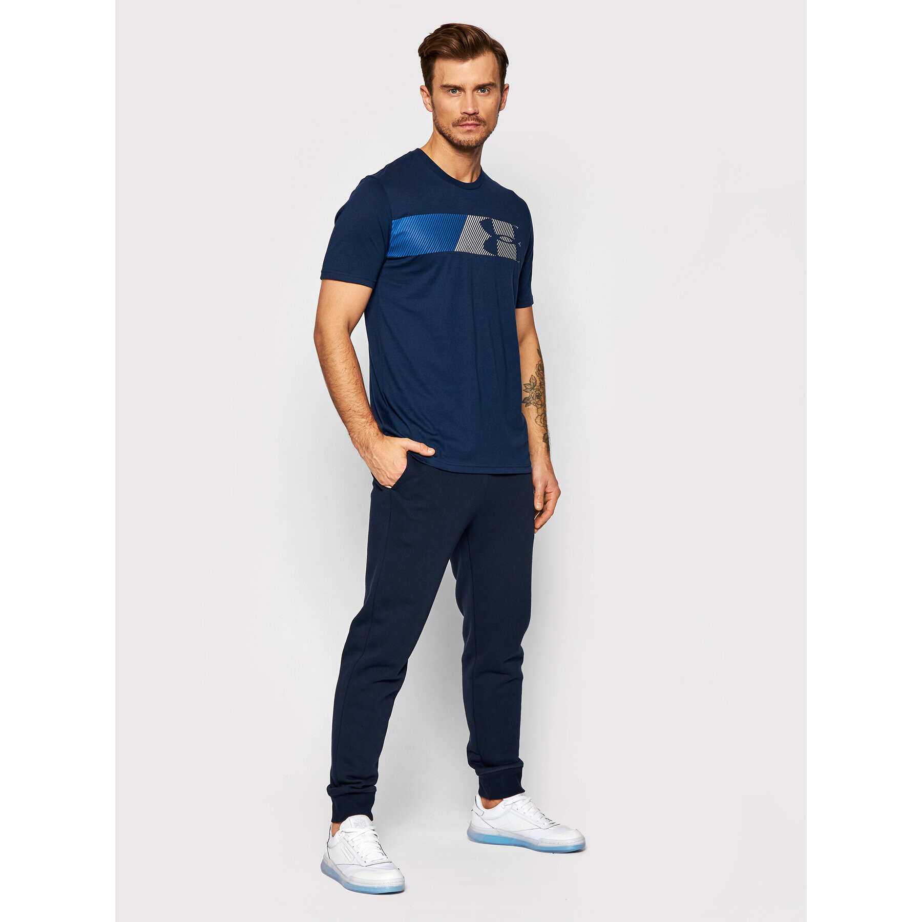 Under Armour Majica Ua Fast Left Chest 1329584 Mornarsko modra Loose Fit - Pepit.si