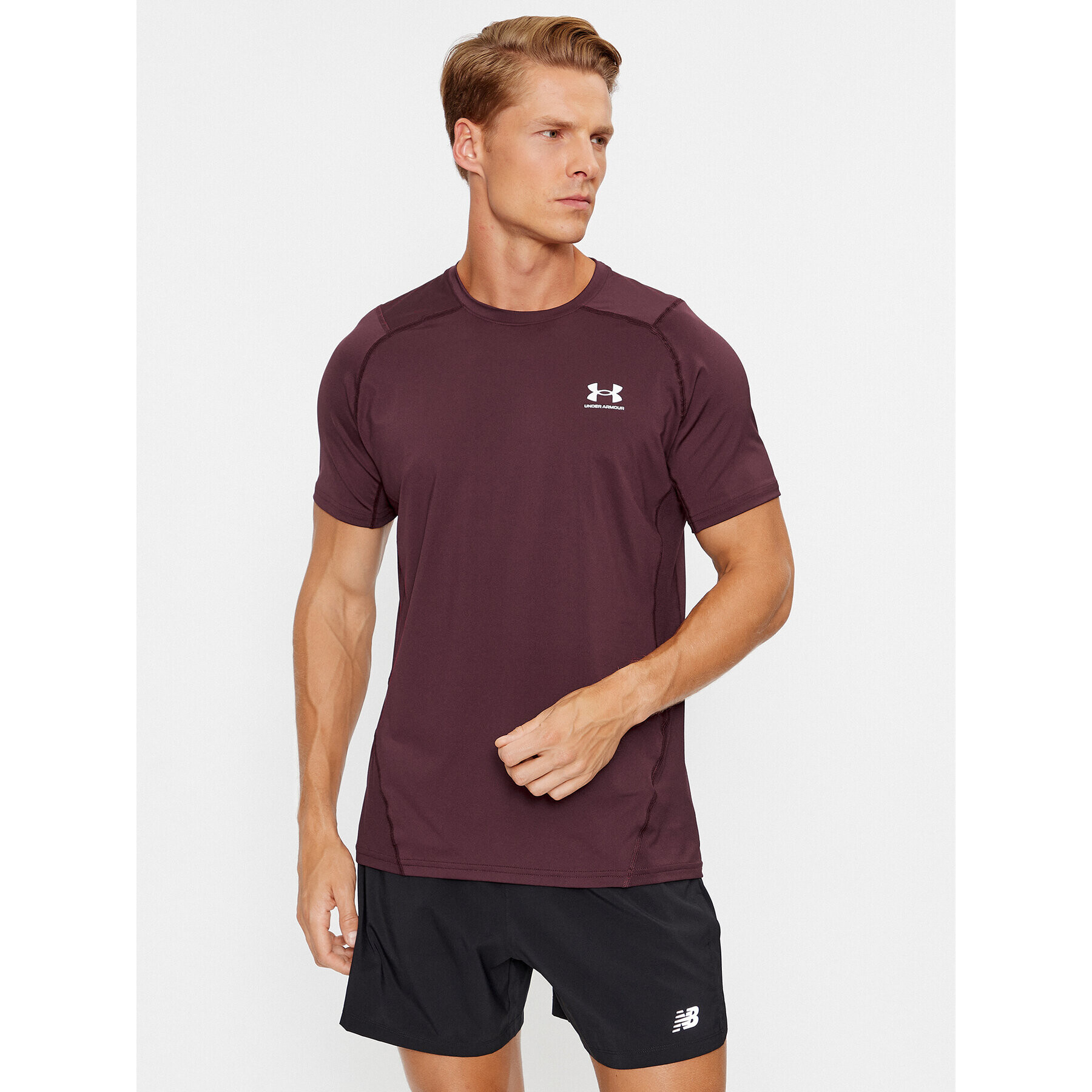 Under Armour Majica Ua Hg Armour Fitted Ss 1361683 Bordo rdeča Fitted Fit - Pepit.si