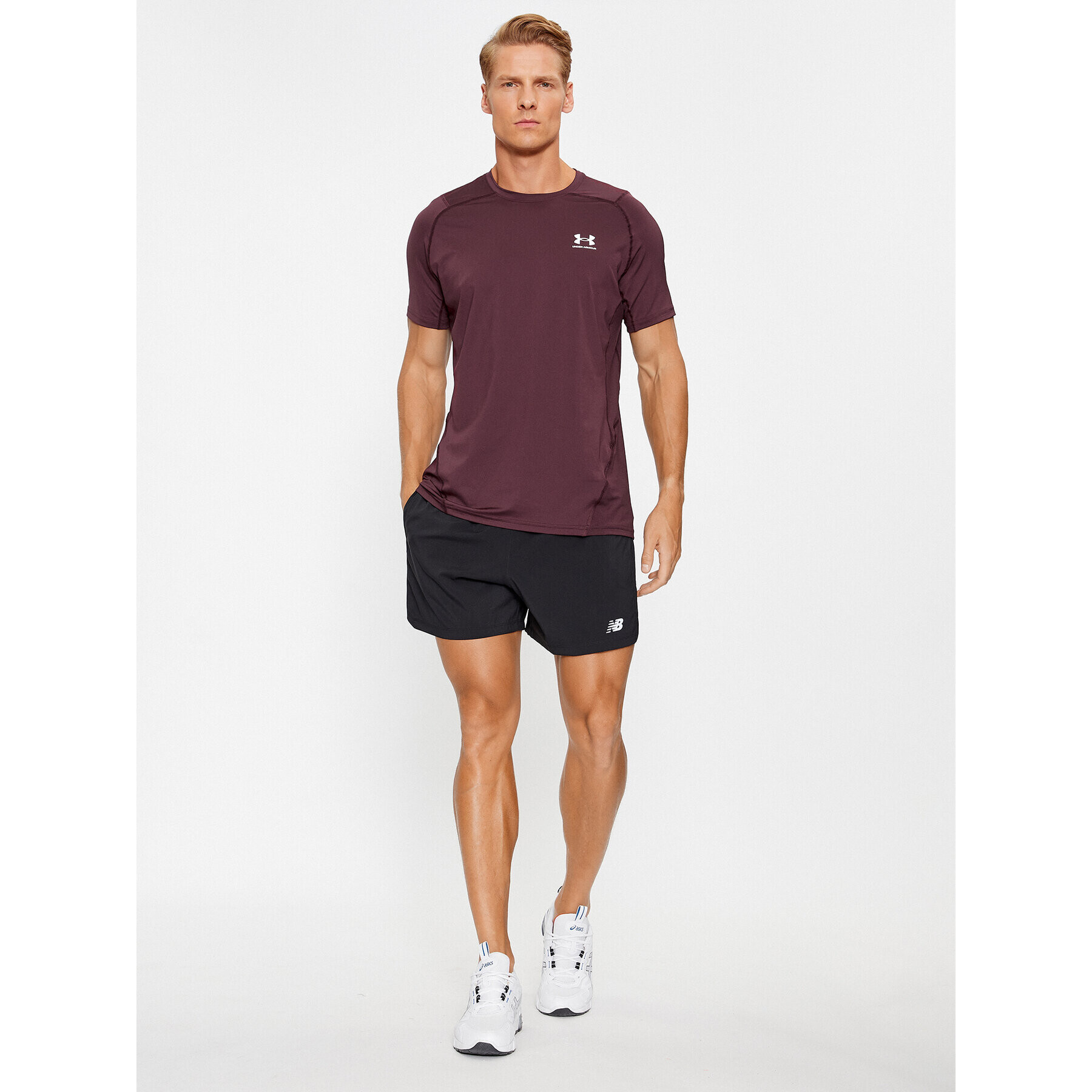 Under Armour Majica Ua Hg Armour Fitted Ss 1361683 Bordo rdeča Fitted Fit - Pepit.si