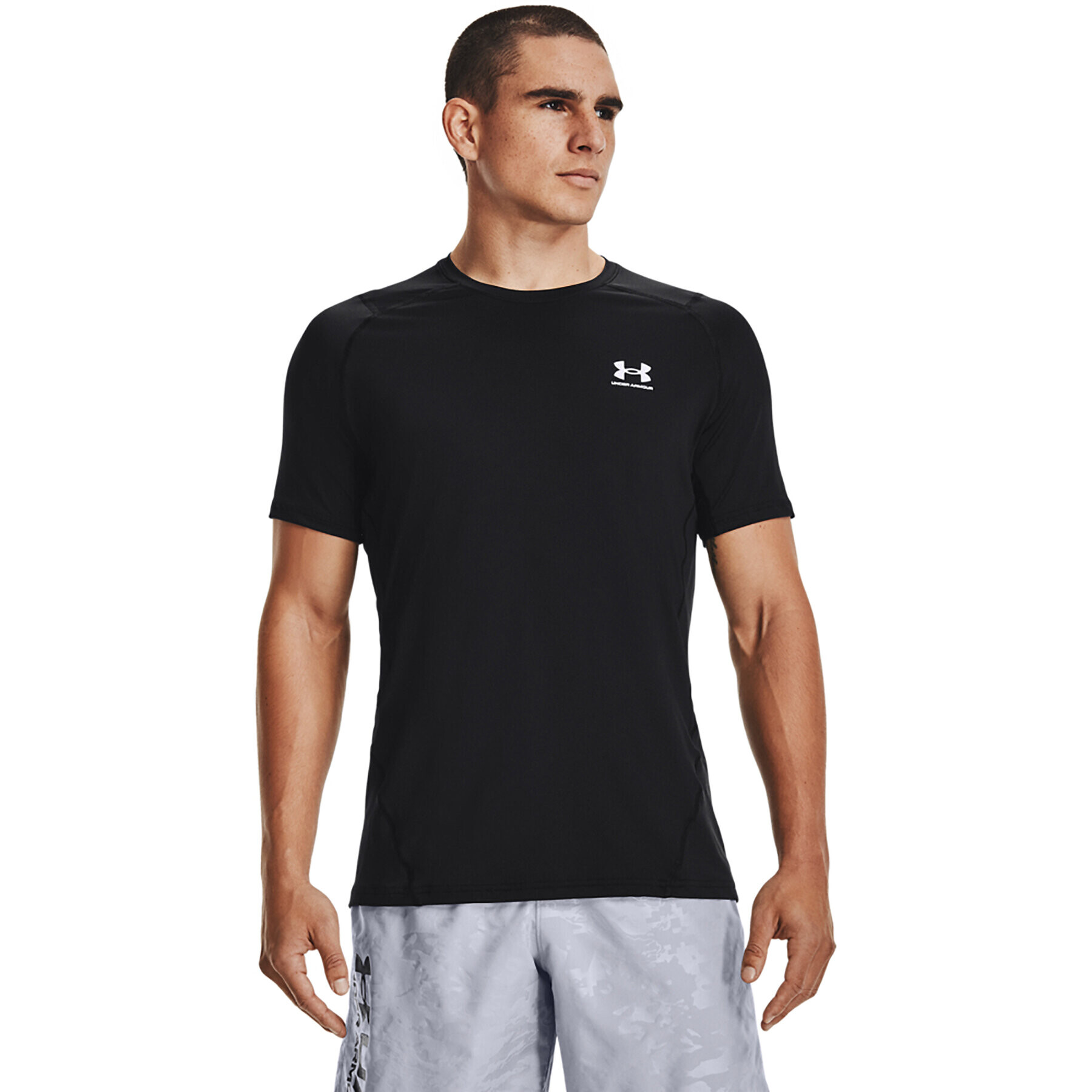 Under Armour Majica UA HG Armour Fitted SS 1361683 Črna Regular Fit - Pepit.si