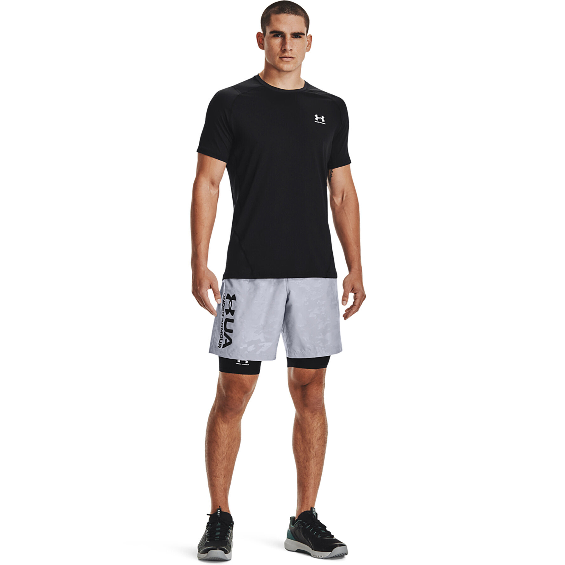 Under Armour Majica UA HG Armour Fitted SS 1361683 Črna Regular Fit - Pepit.si