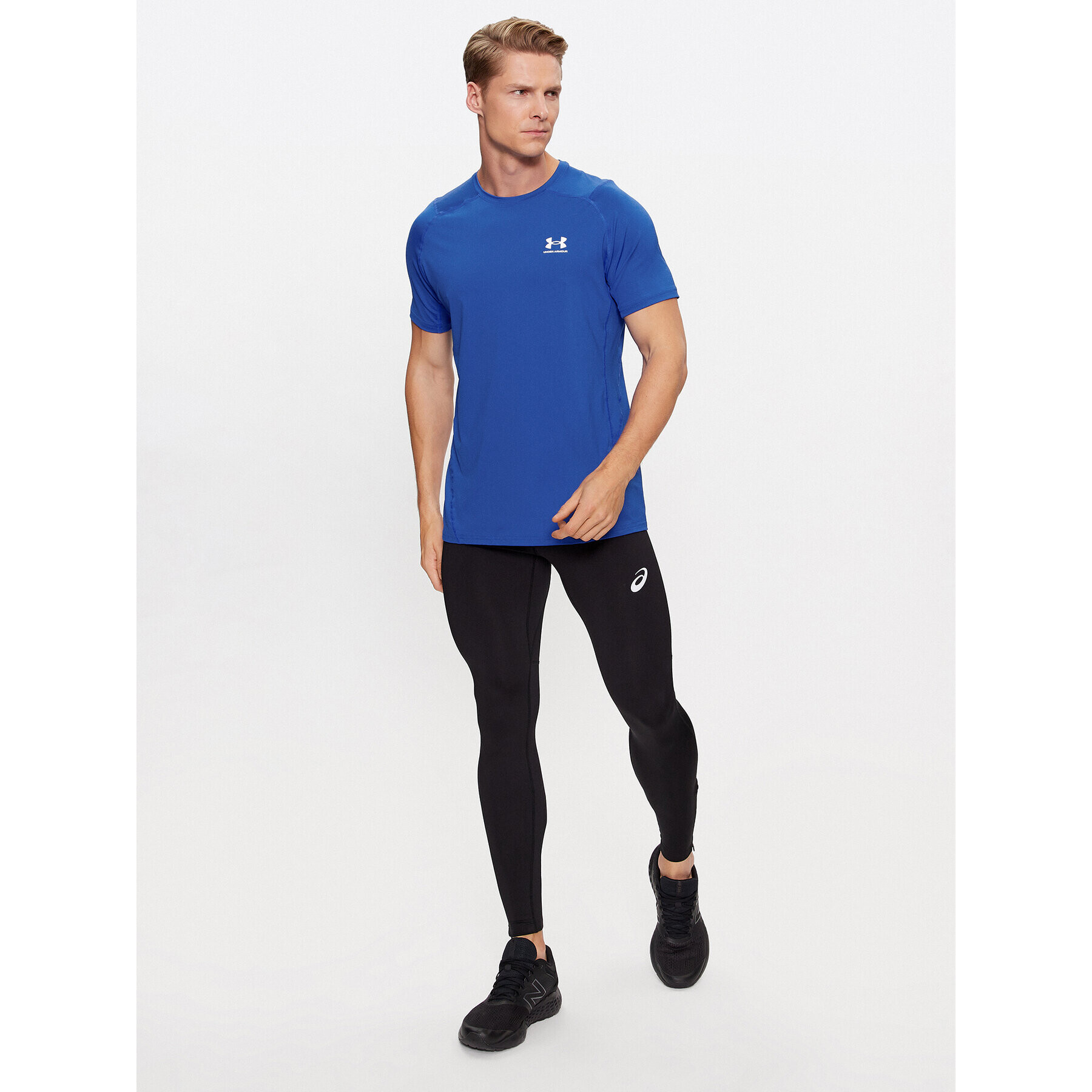 Under Armour Majica Ua Hg Armour Fitted Ss 1361683 Modra Fitted Fit - Pepit.si