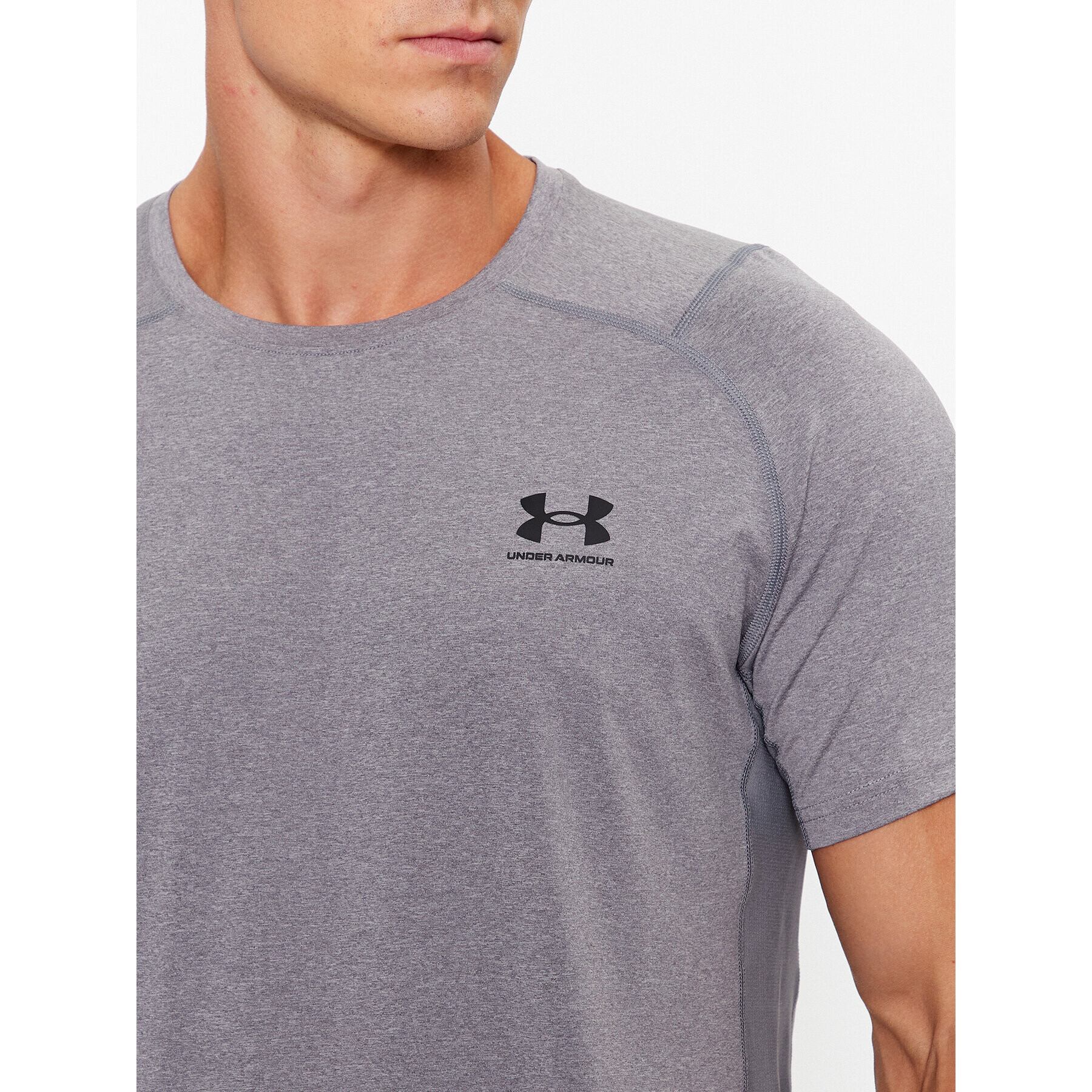 Under Armour Majica Ua Hg Armour Fitted Ss 1361683 Siva Fitted Fit - Pepit.si