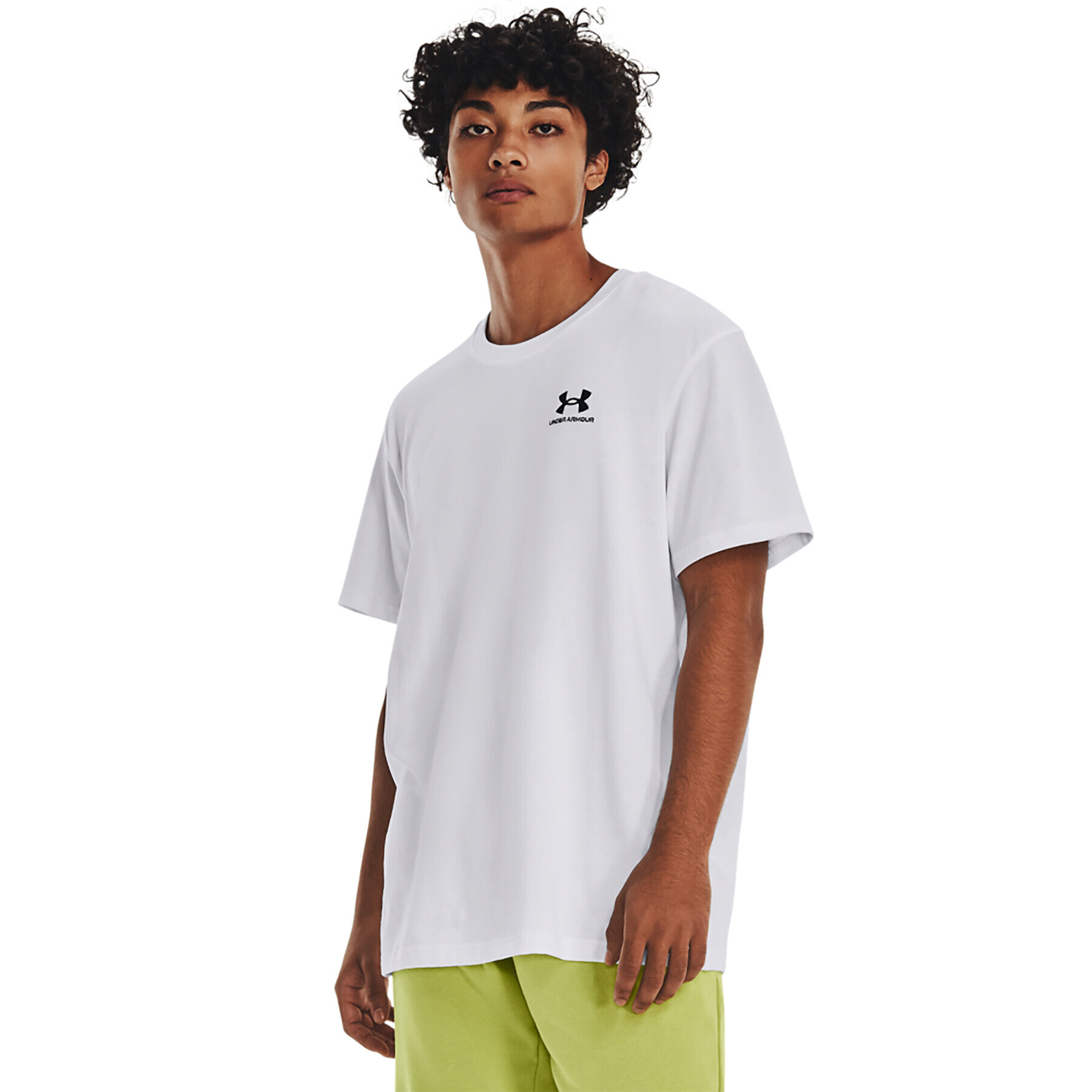 Under Armour Majica UA LOGO EMB HEAVYWEIGHT SS 1373997 Bela Regular Fit - Pepit.si