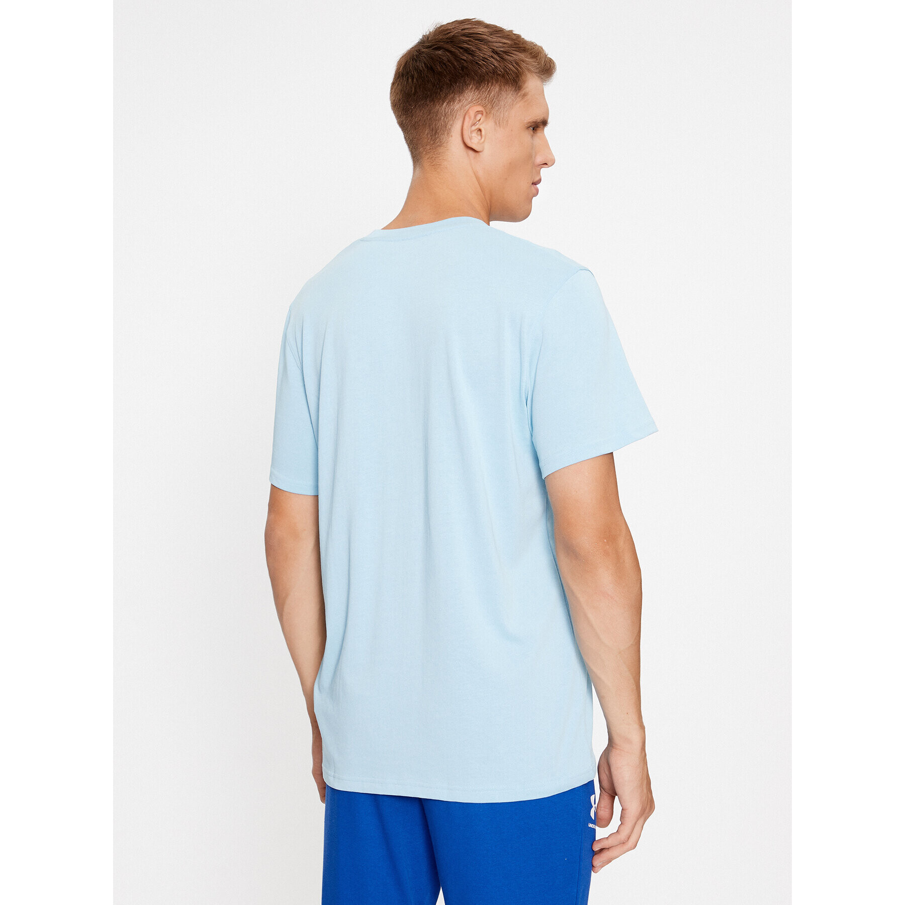 Under Armour Majica Ua M Logo Emb Heavyweight Ss 1373997 Modra Loose Fit - Pepit.si