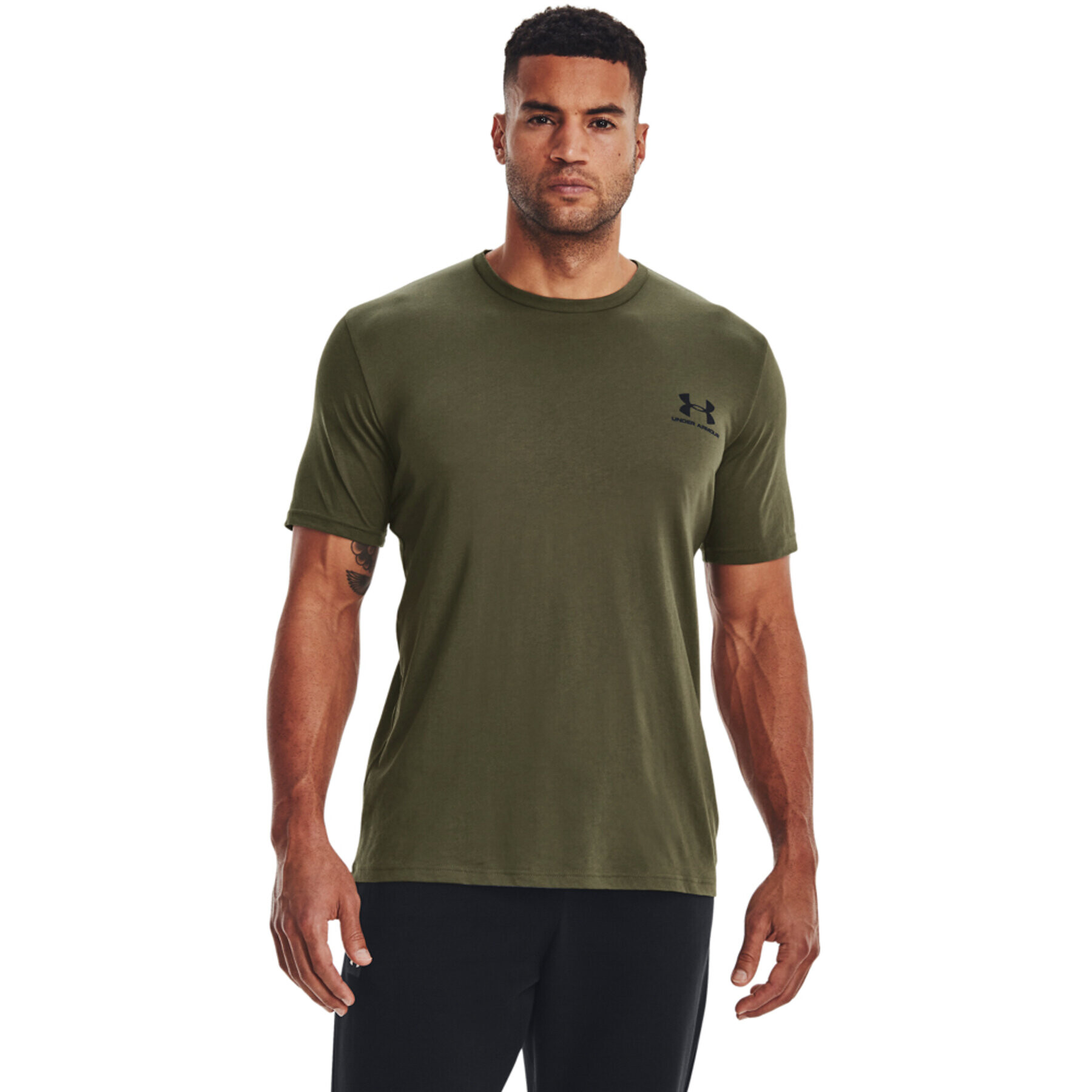 Under Armour Majica UA SPORTSTYLE LC SS 1326799 Khaki Regular Fit - Pepit.si