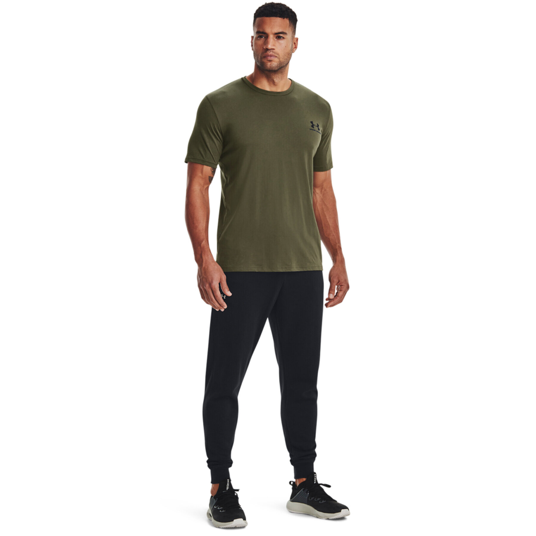 Under Armour Majica UA SPORTSTYLE LC SS 1326799 Khaki Regular Fit - Pepit.si