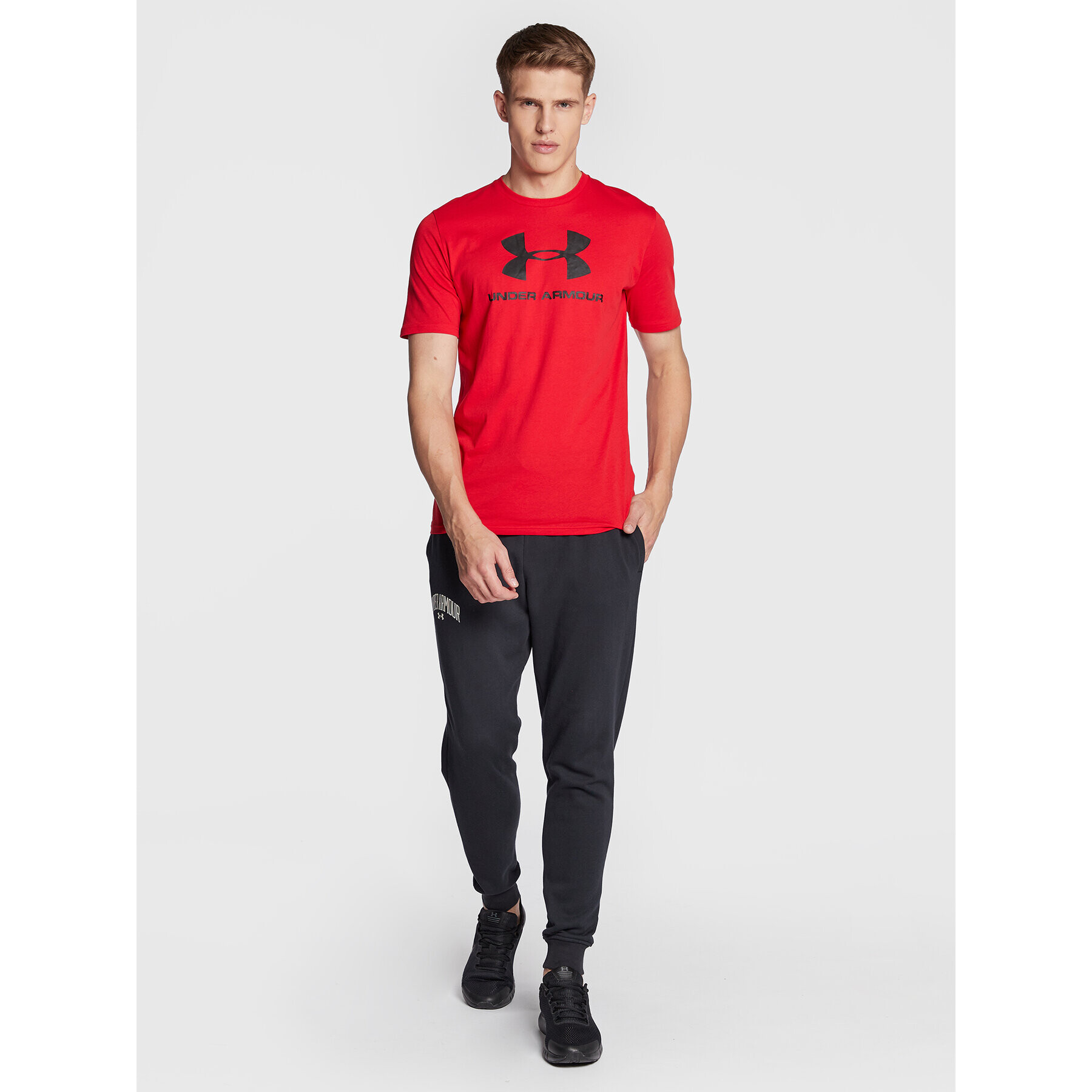 Under Armour Majica Ua Sportstyle Logo 1329590 Rdeča Loose Fit - Pepit.si