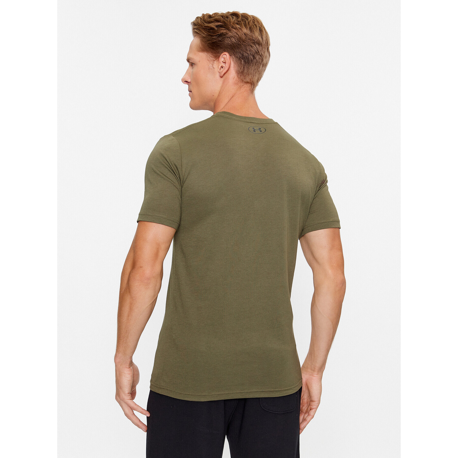 Under Armour Majica Ua Sportstyle Logo Ss 1329590 Khaki Loose Fit - Pepit.si