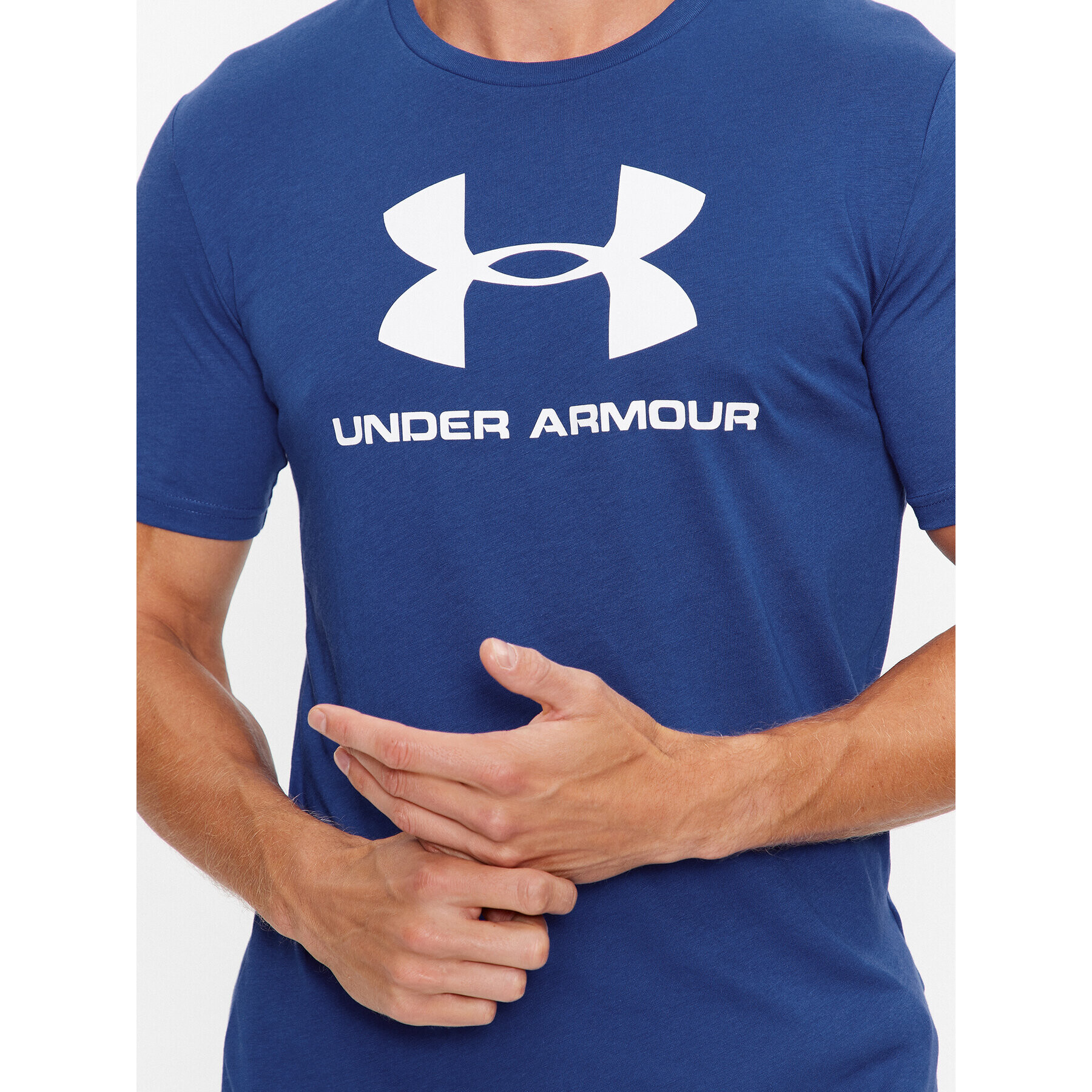 Under Armour Majica Ua Sportstyle Logo Ss 1329590 Modra Loose Fit - Pepit.si