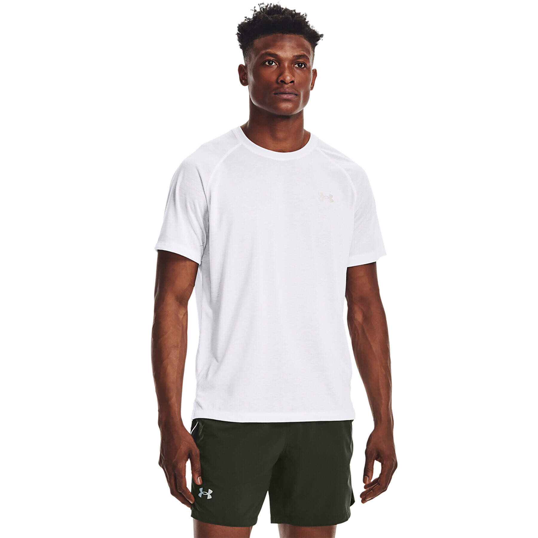 Under Armour Majica UA STREAKER TEE 1361469 Bela Regular Fit - Pepit.si