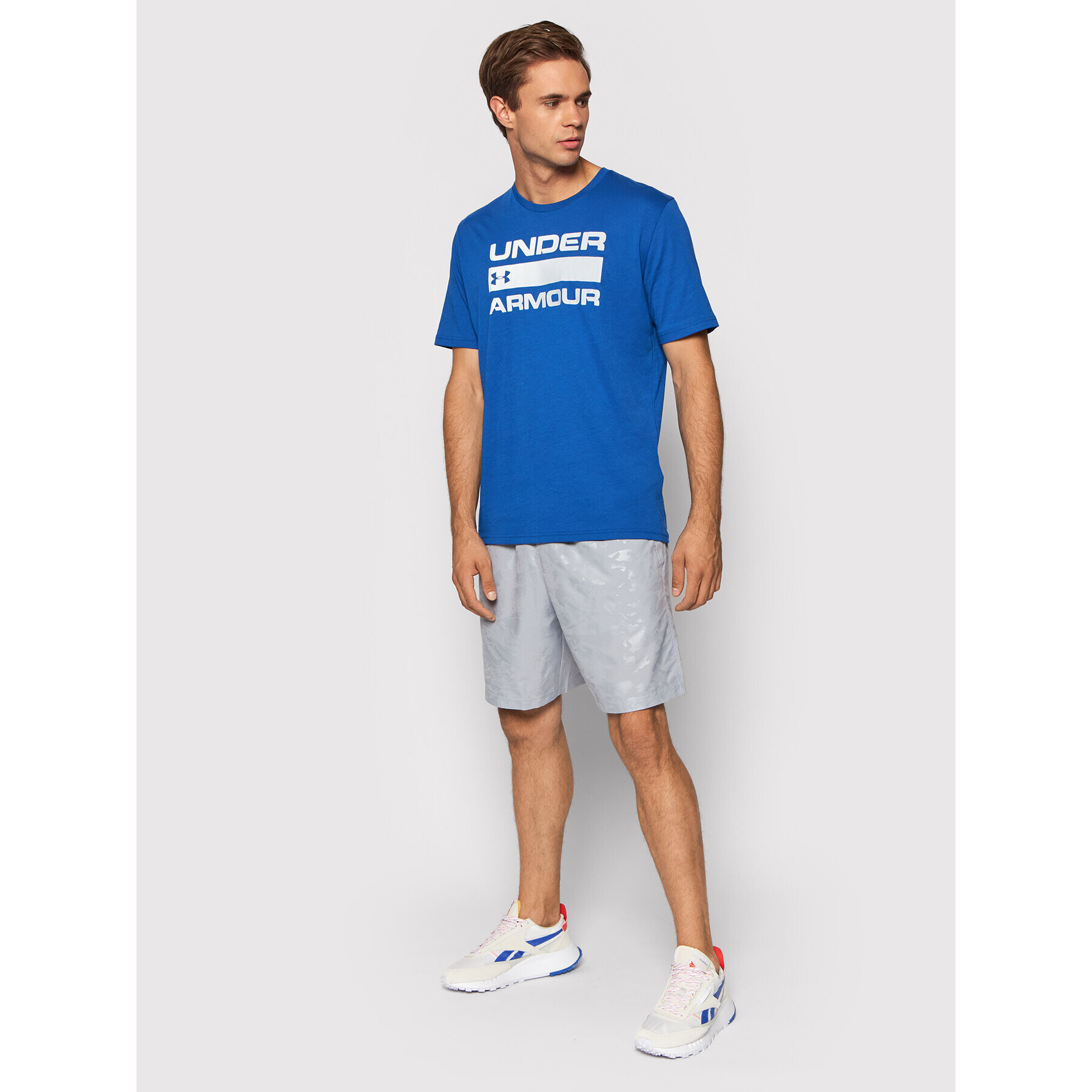 Under Armour Majica Ua Team Issue Wordmark 1329582 Modra Loose Fit - Pepit.si