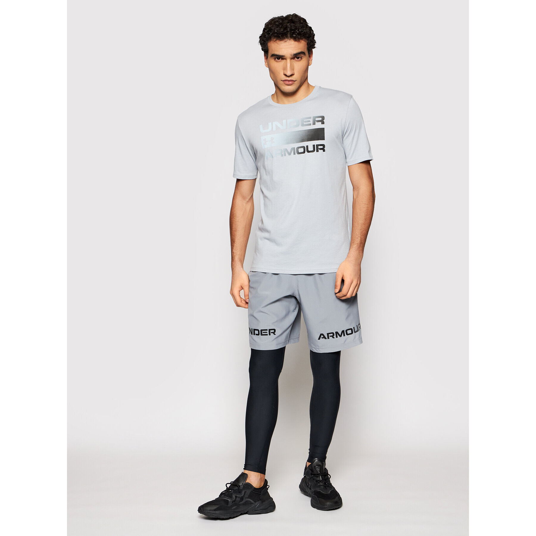 Under Armour Majica Ua Team Issue Wordmark 1329582 Siva Loose Fit - Pepit.si