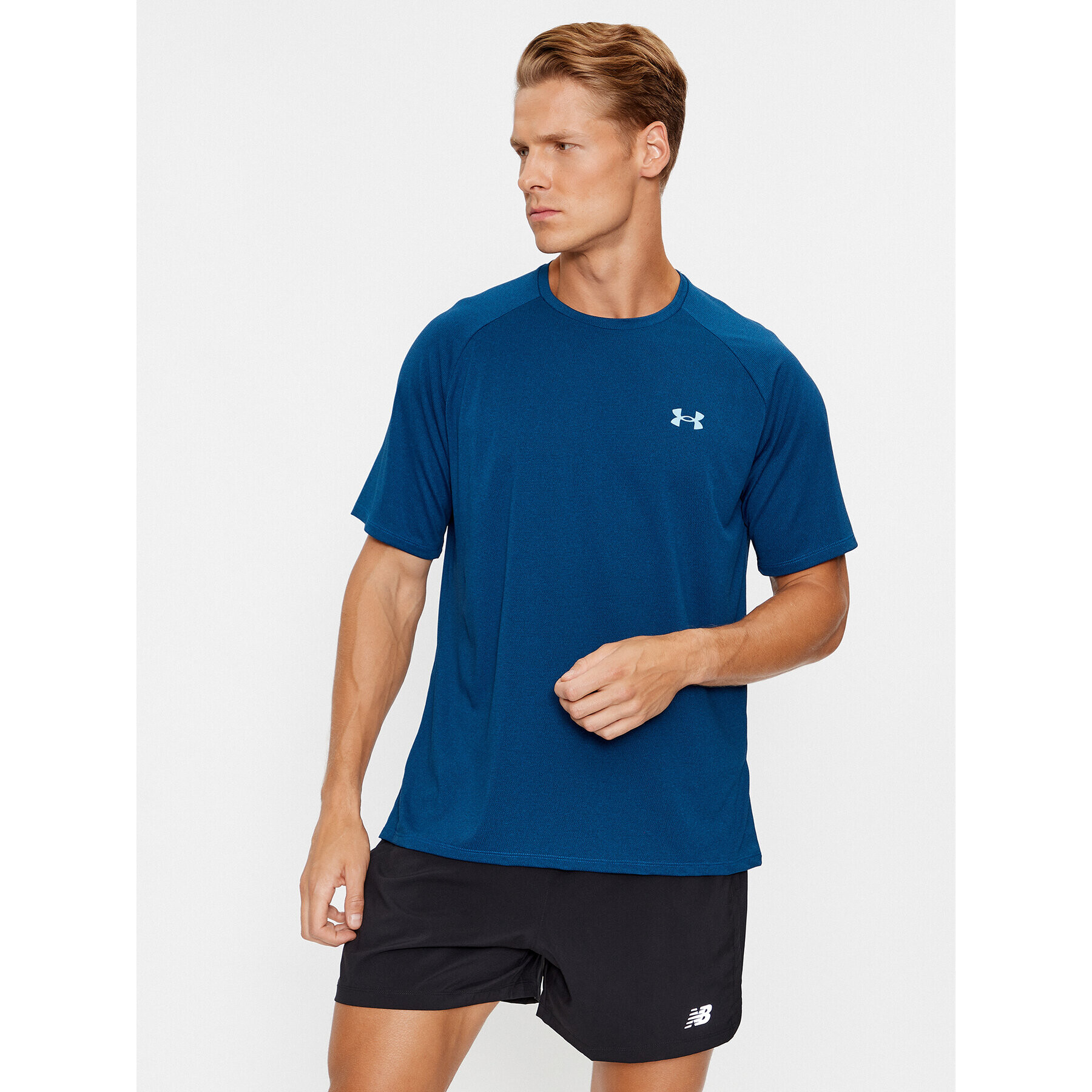 Under Armour Majica Ua Tech 2.0 Ss Tee Novelty 1345317 Modra Loose Fit - Pepit.si