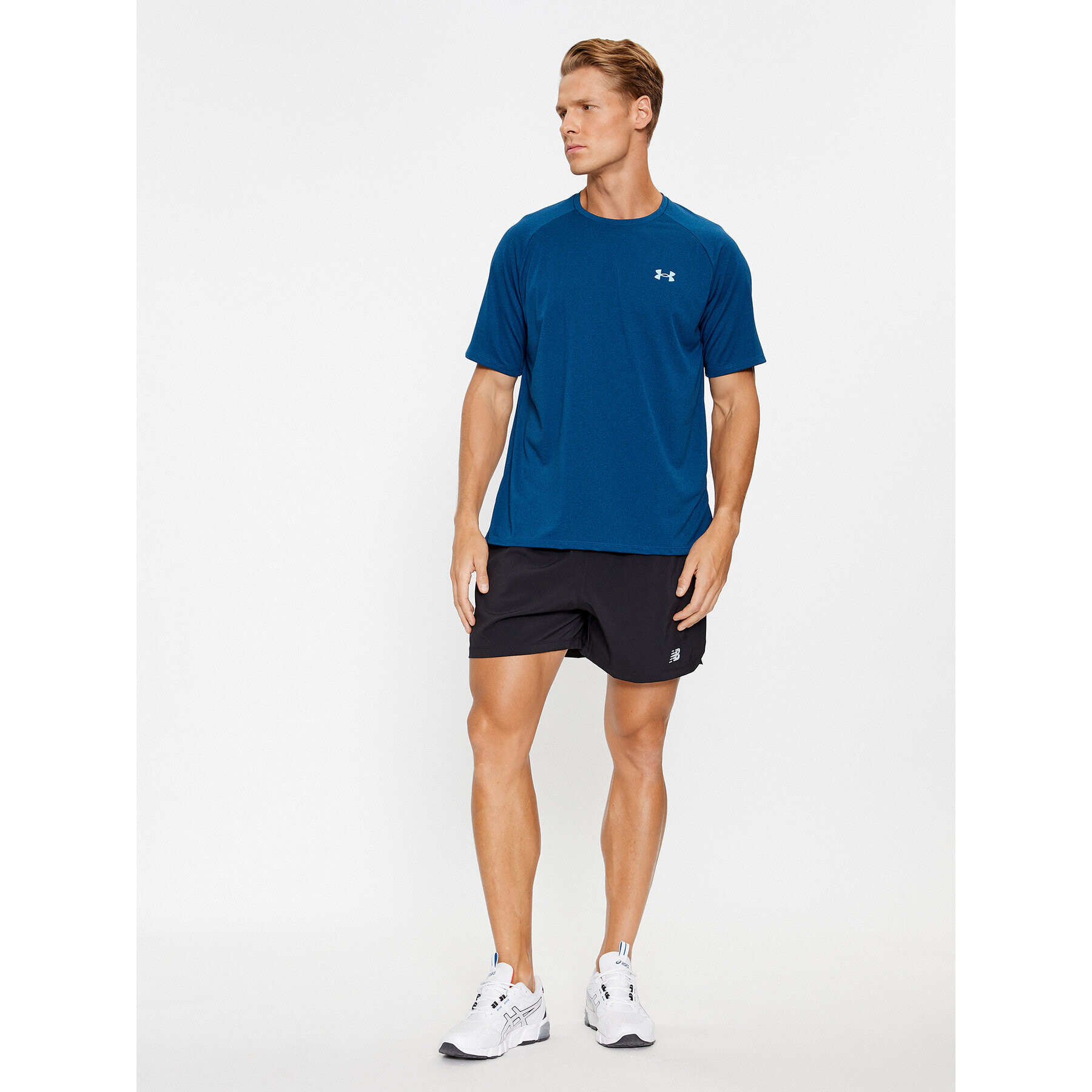 Under Armour Majica Ua Tech 2.0 Ss Tee Novelty 1345317 Modra Loose Fit - Pepit.si