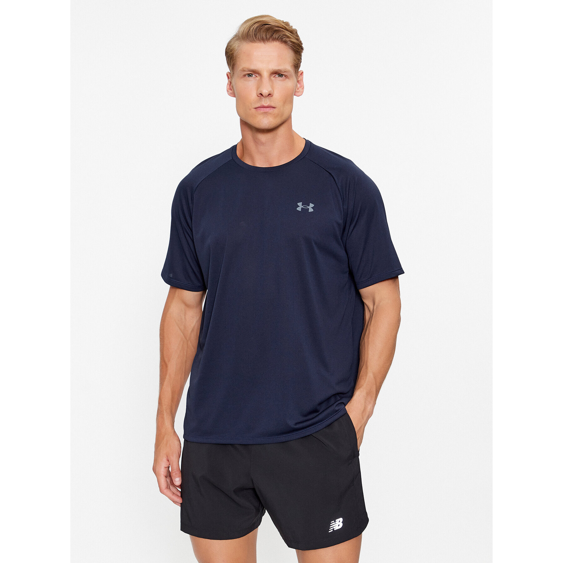 Under Armour Majica Ua Tech 2.0 Ss Tee Novelty 1345317 Mornarsko modra Loose Fit - Pepit.si