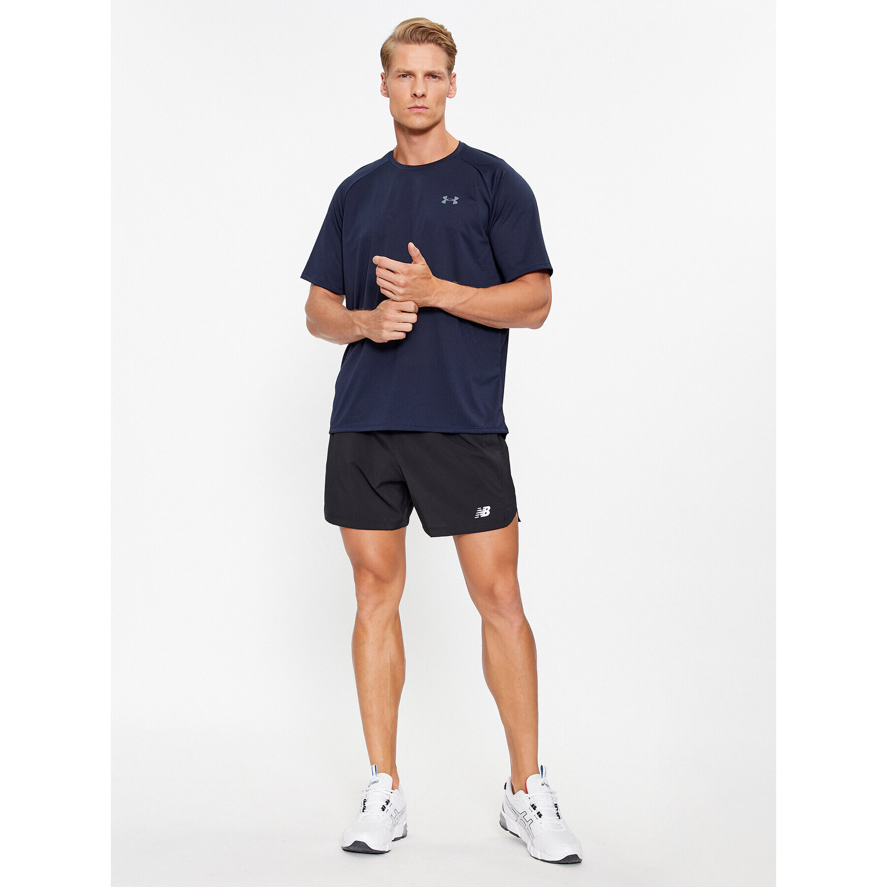 Under Armour Majica Ua Tech 2.0 Ss Tee Novelty 1345317 Mornarsko modra Loose Fit - Pepit.si