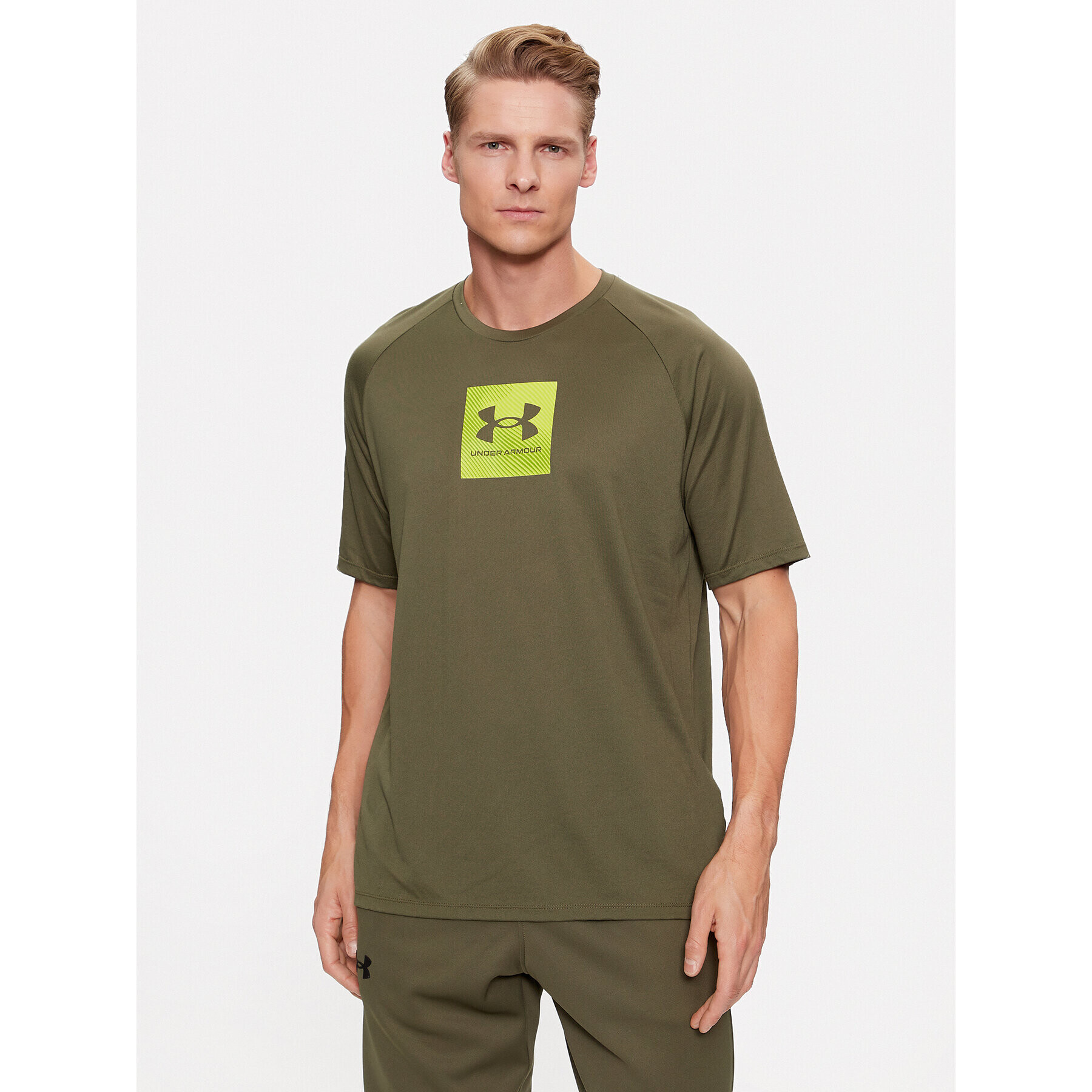 Under Armour Majica Ua Tech Prt Fill Ss 1380785 Khaki Loose Fit - Pepit.si