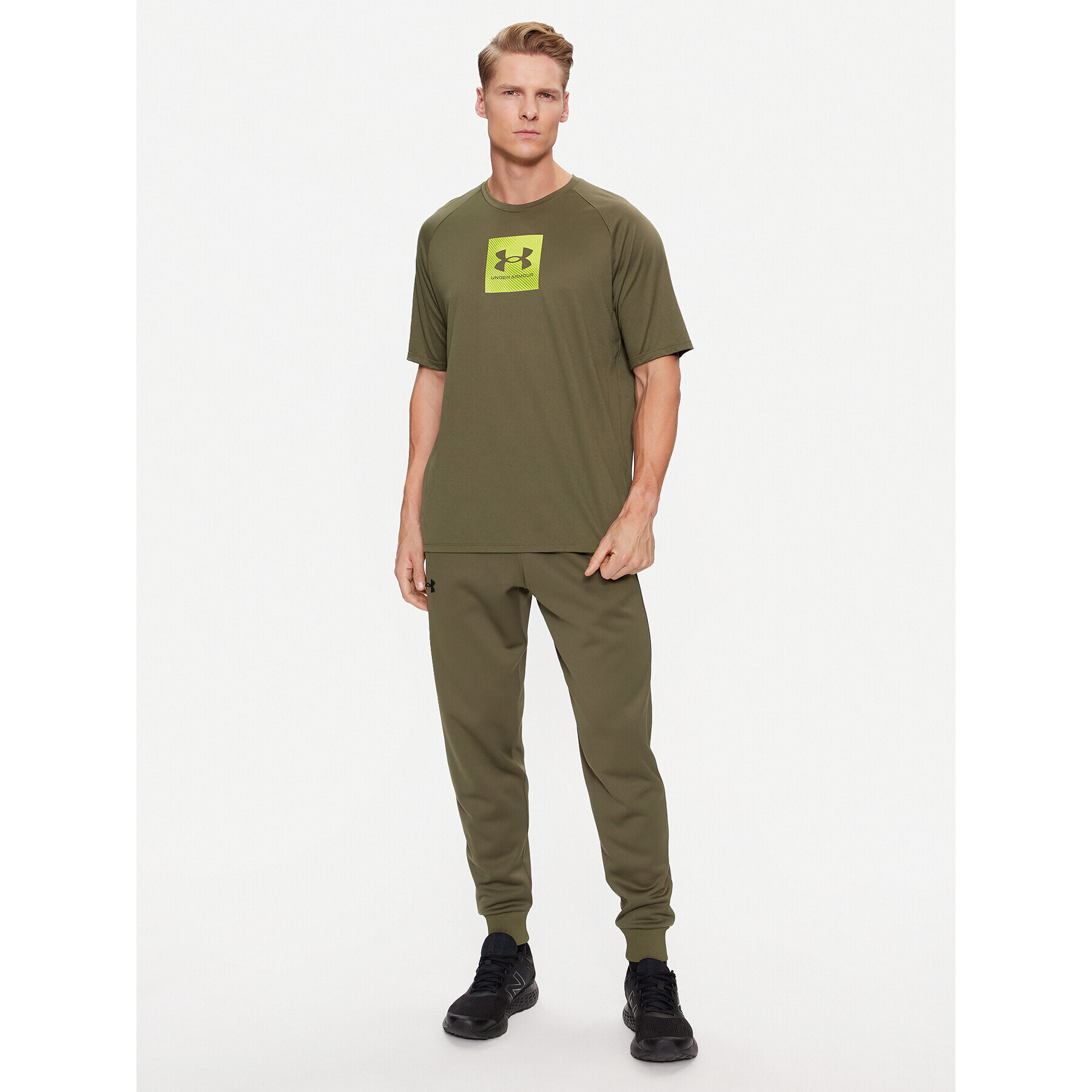 Under Armour Majica Ua Tech Prt Fill Ss 1380785 Khaki Loose Fit - Pepit.si