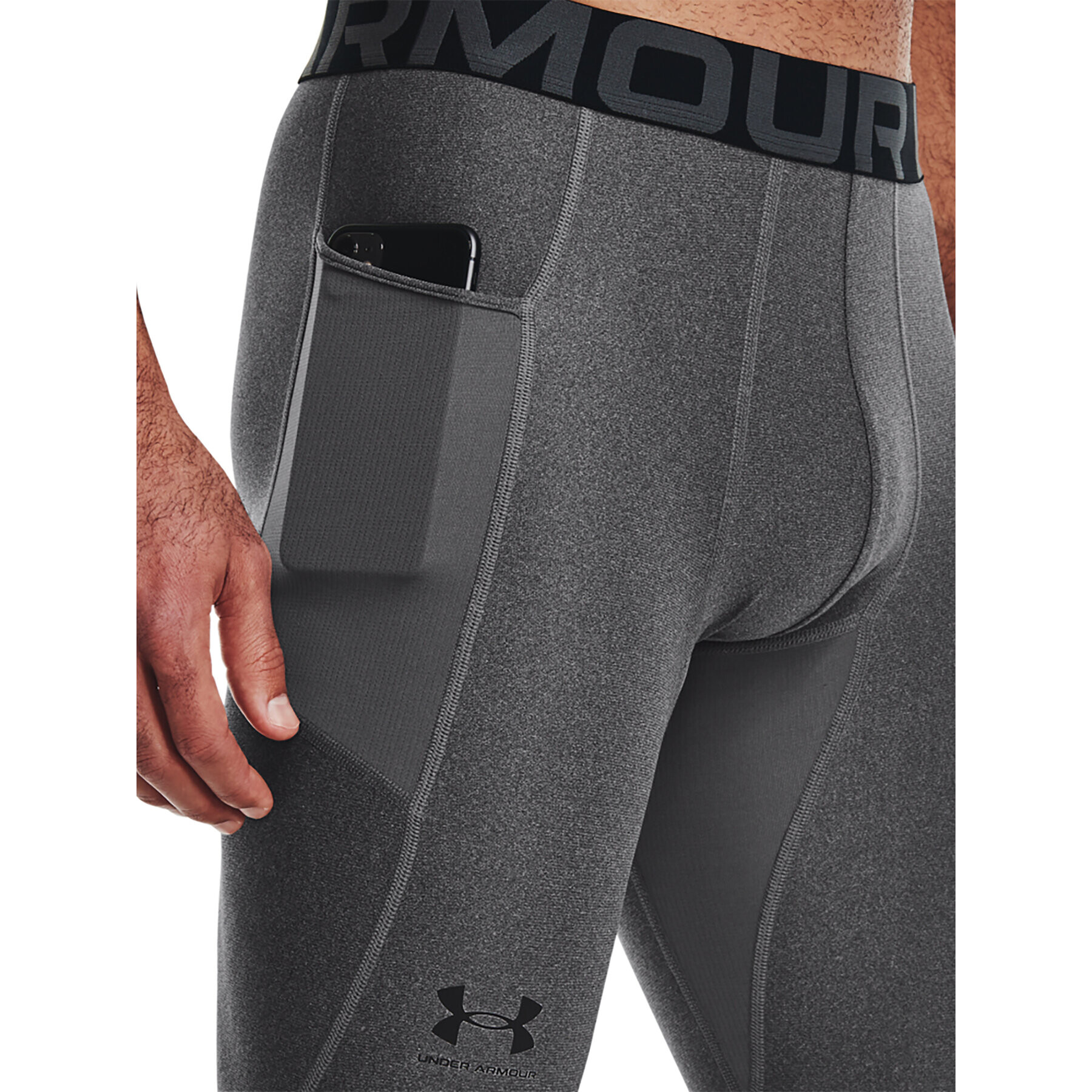 Under Armour Pajkice UA HG Armour Leggings 1361586 Siva Regular Fit - Pepit.si