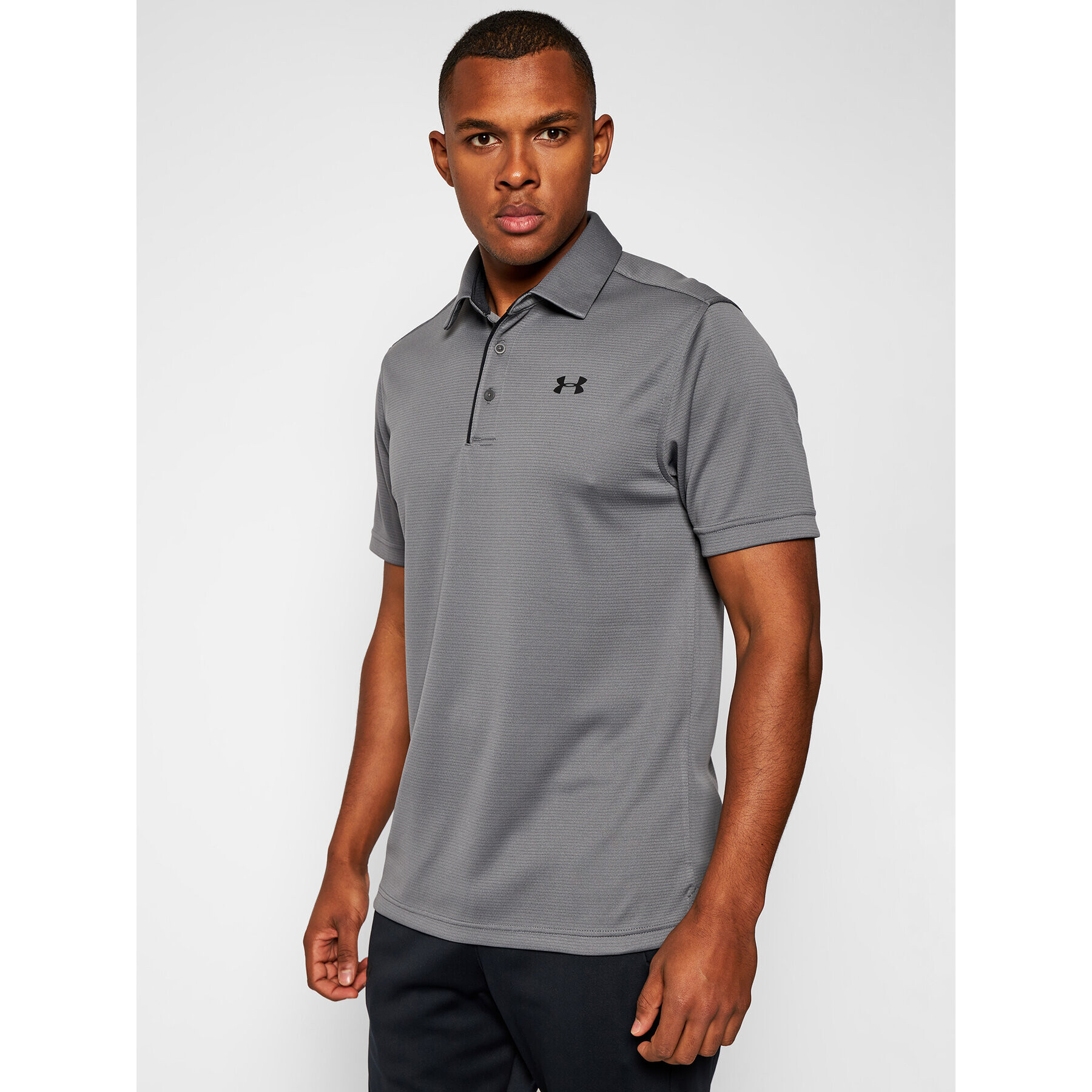 Under Armour Polo majica Ua Tech 1290140 Siva Loose Fit - Pepit.si