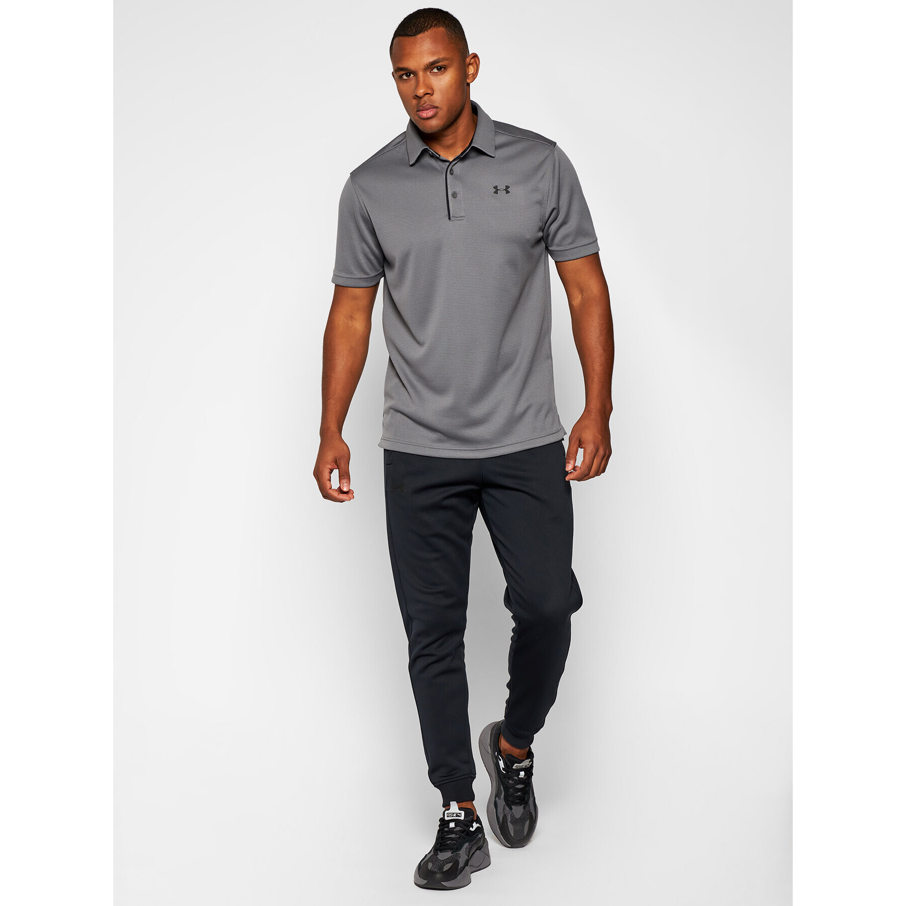 Under Armour Polo majica Ua Tech 1290140 Siva Loose Fit - Pepit.si