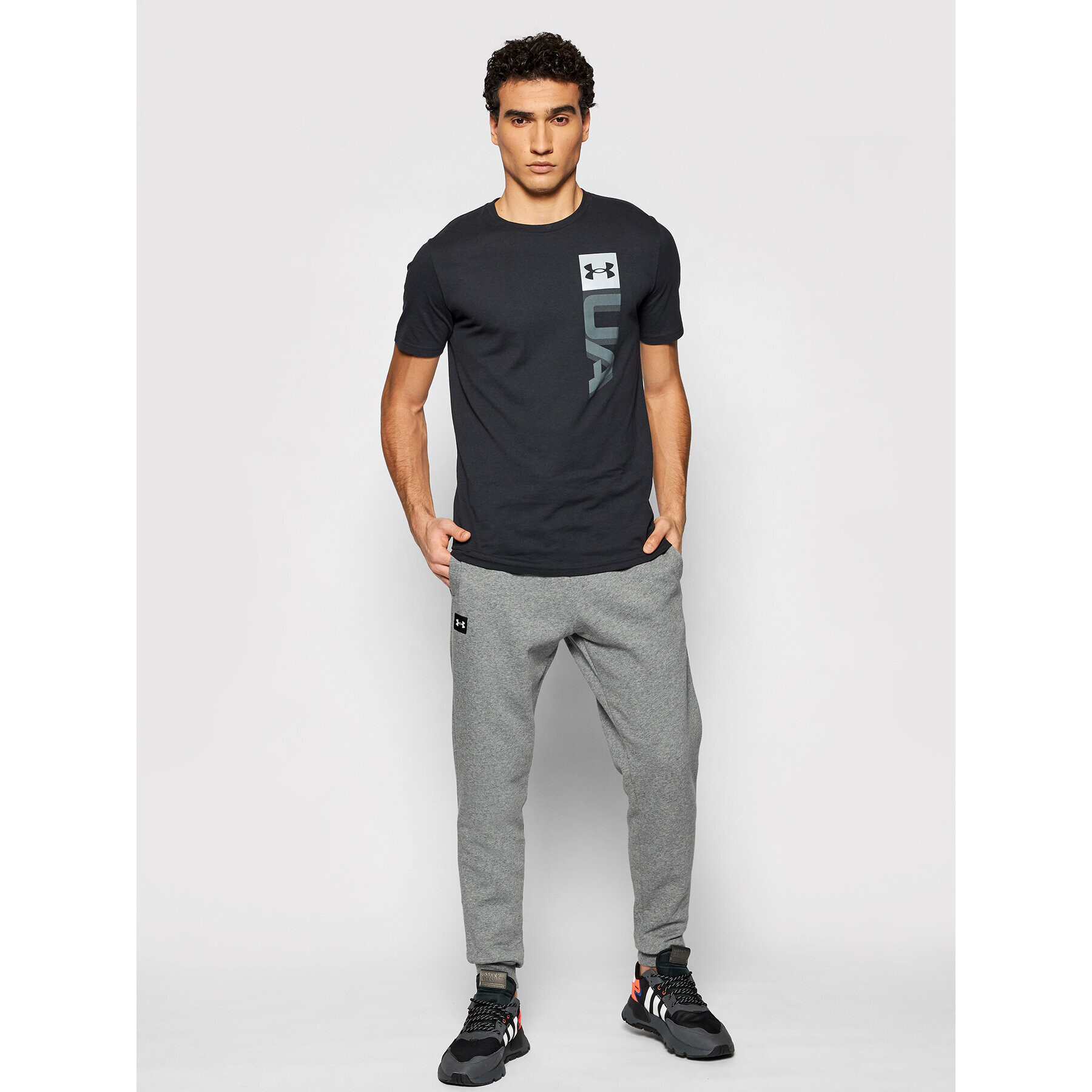 Under Armour Spodnji del trenirke Ua Rival Fleece 1357128 Siva Loose Fit - Pepit.si