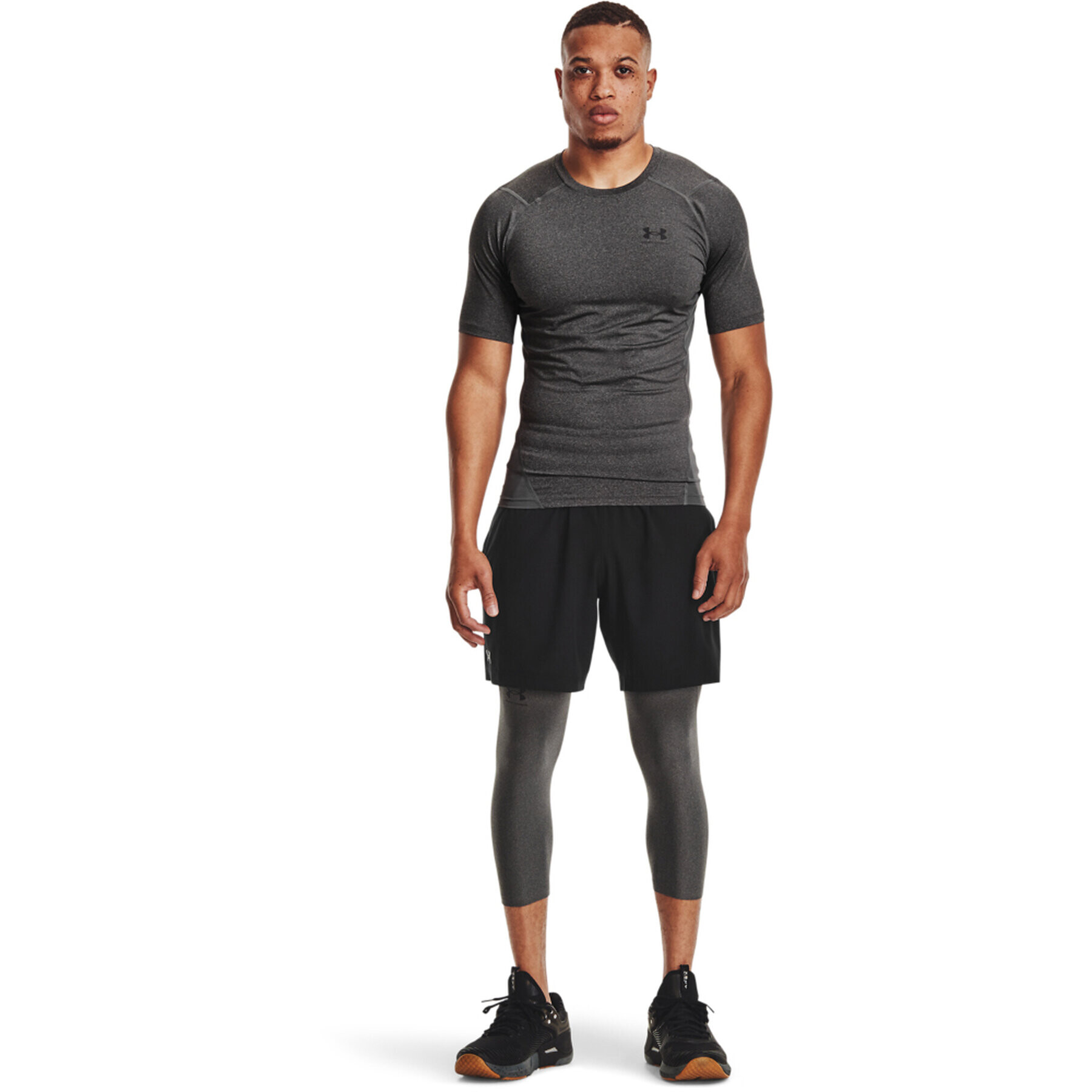 Under Armour Športna majica HeatGear® 1361518 Siva Slim Fit - Pepit.si