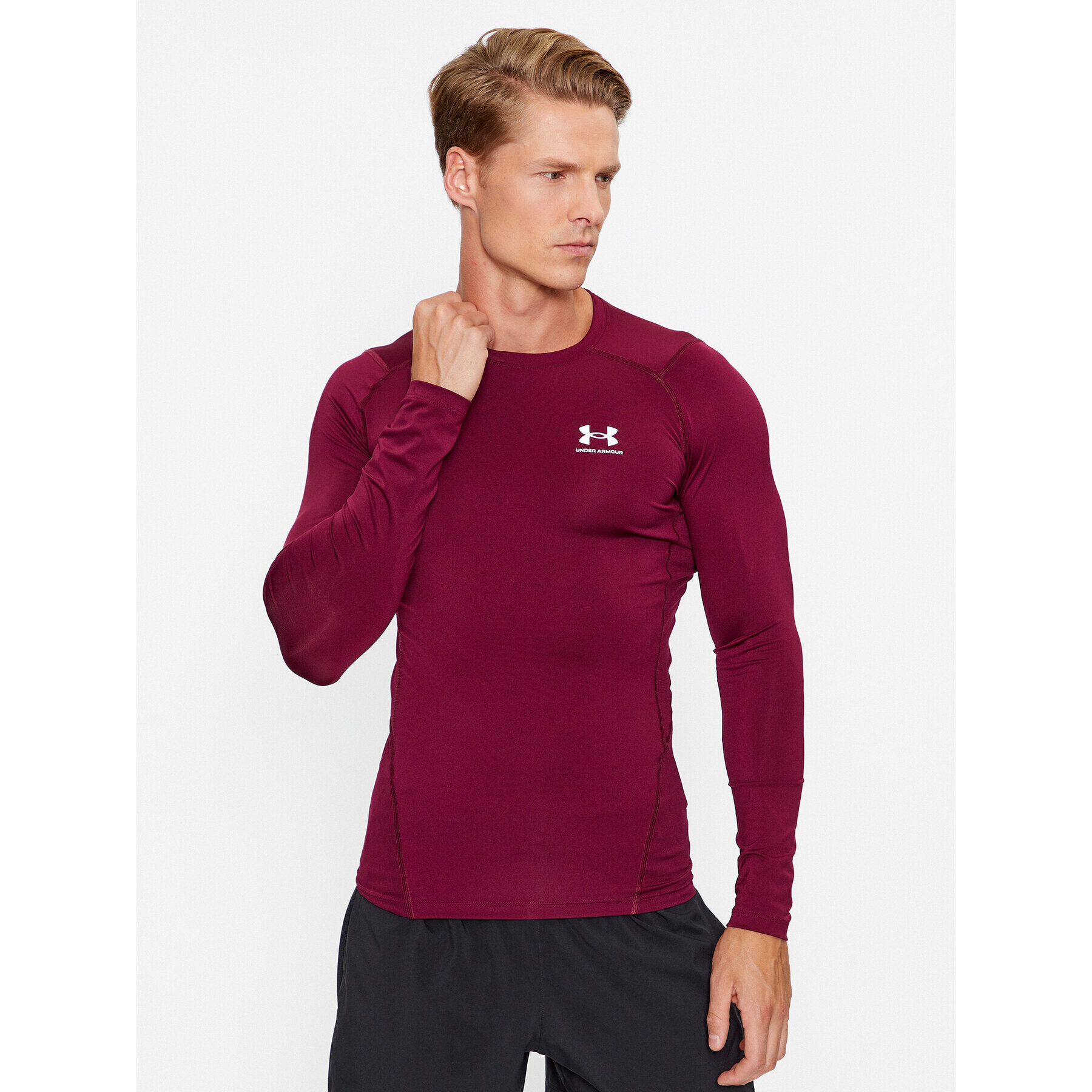 Under Armour Športna majica Ua Hg Armour Comp Ls 1361524 Bordo rdeča Compression Fit - Pepit.si