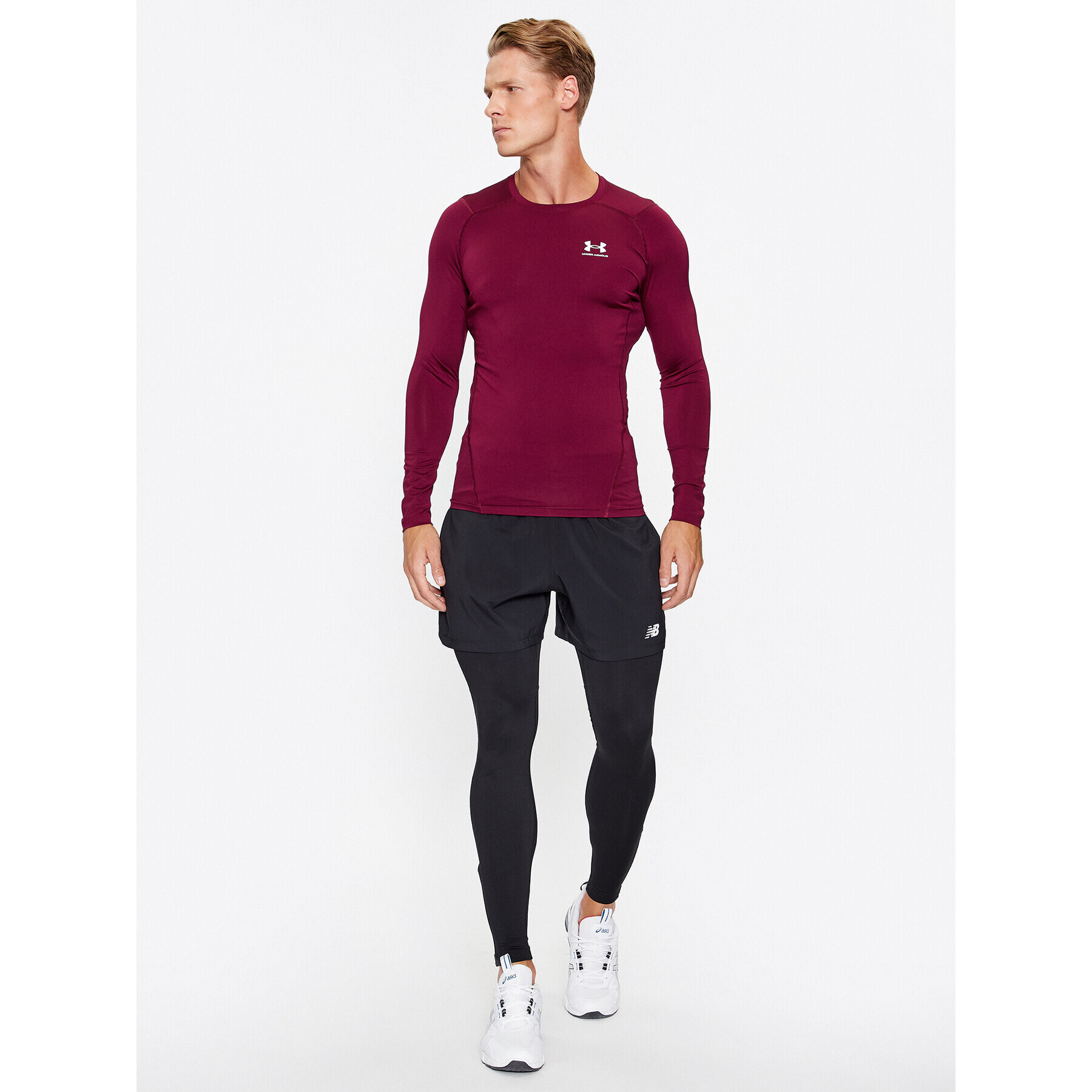 Under Armour Športna majica Ua Hg Armour Comp Ls 1361524 Bordo rdeča Compression Fit - Pepit.si