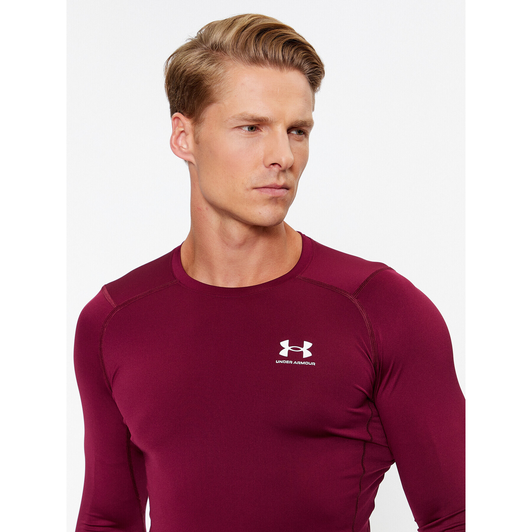 Under Armour Športna majica Ua Hg Armour Comp Ls 1361524 Bordo rdeča Compression Fit - Pepit.si