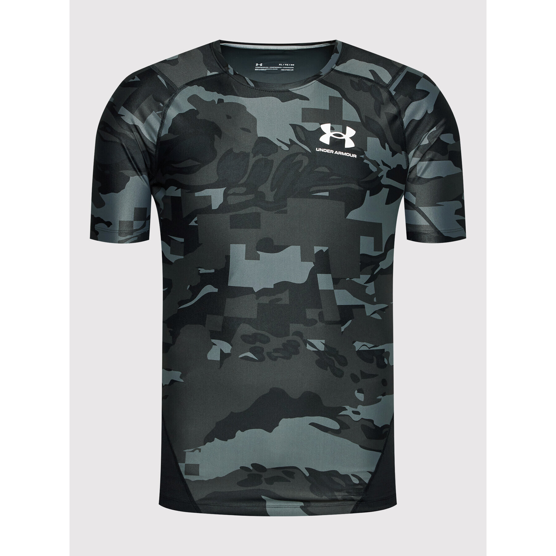 Under Armour Športna majica Ua Iso-Chill Printed 1361514 Črna Compression Fit - Pepit.si