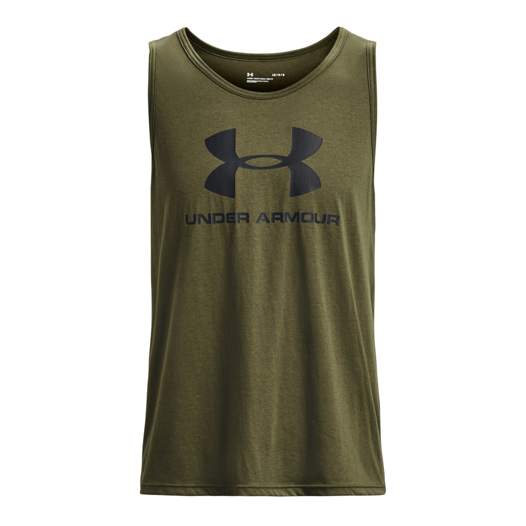 Under Armour Športna majica UA SPORTSTYLE LOGO TANK 1329589 Khaki Regular Fit - Pepit.si