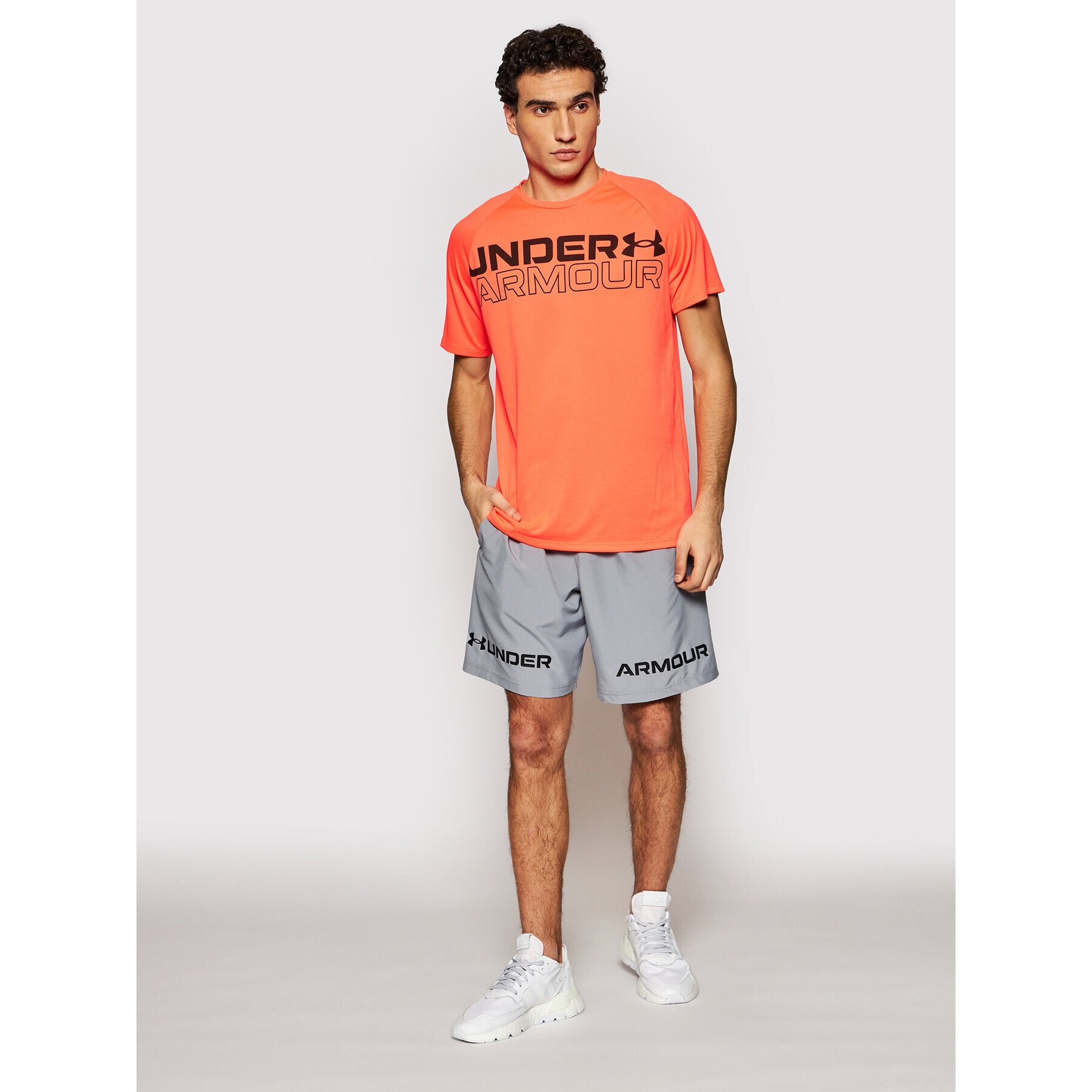 Under Armour Športna majica Wordmark 1361702 Oranžna Loose Fit - Pepit.si