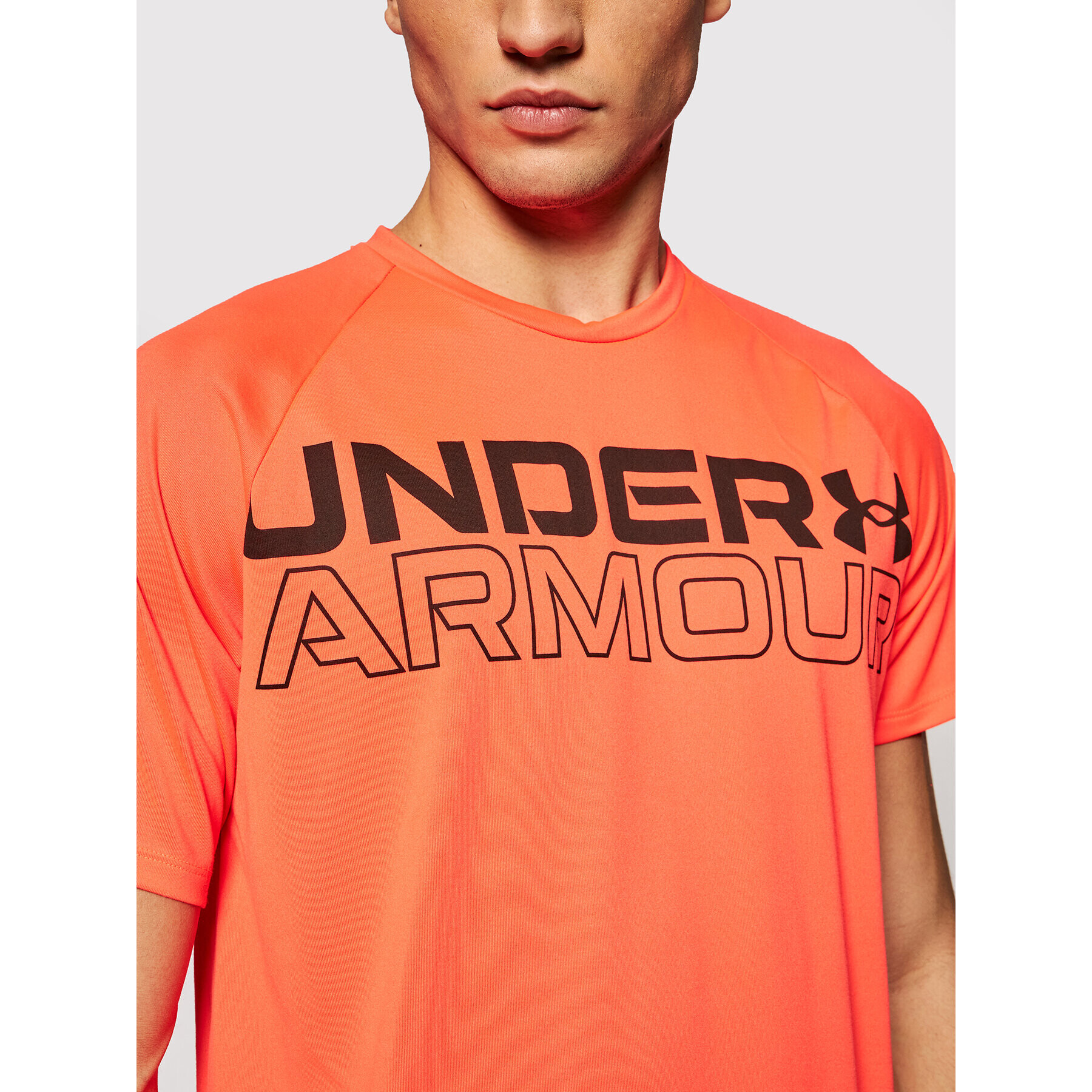 Under Armour Športna majica Wordmark 1361702 Oranžna Loose Fit - Pepit.si