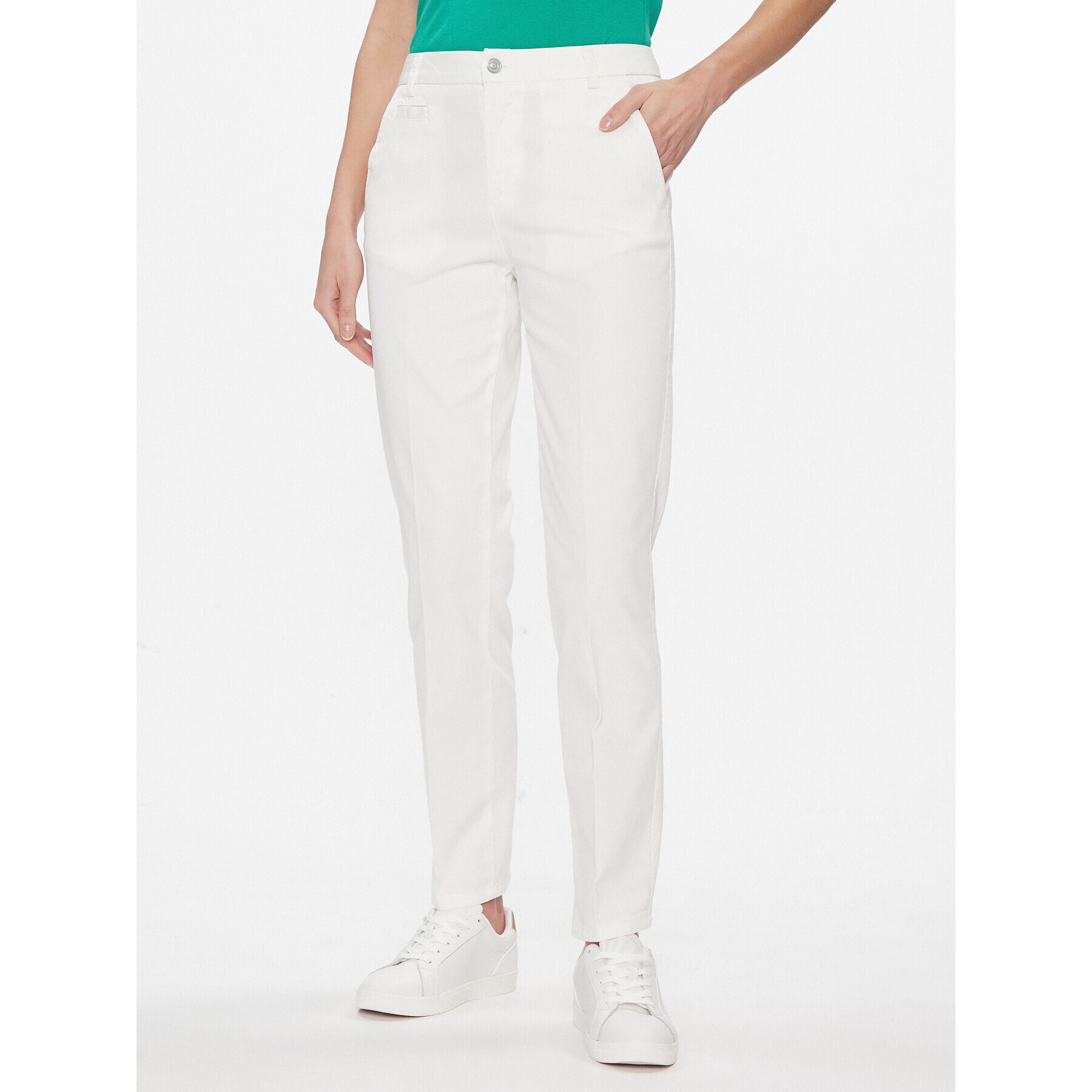 United Colors Of Benetton Chino hlače 4GD7DF061 Bela Regular Fit - Pepit.si