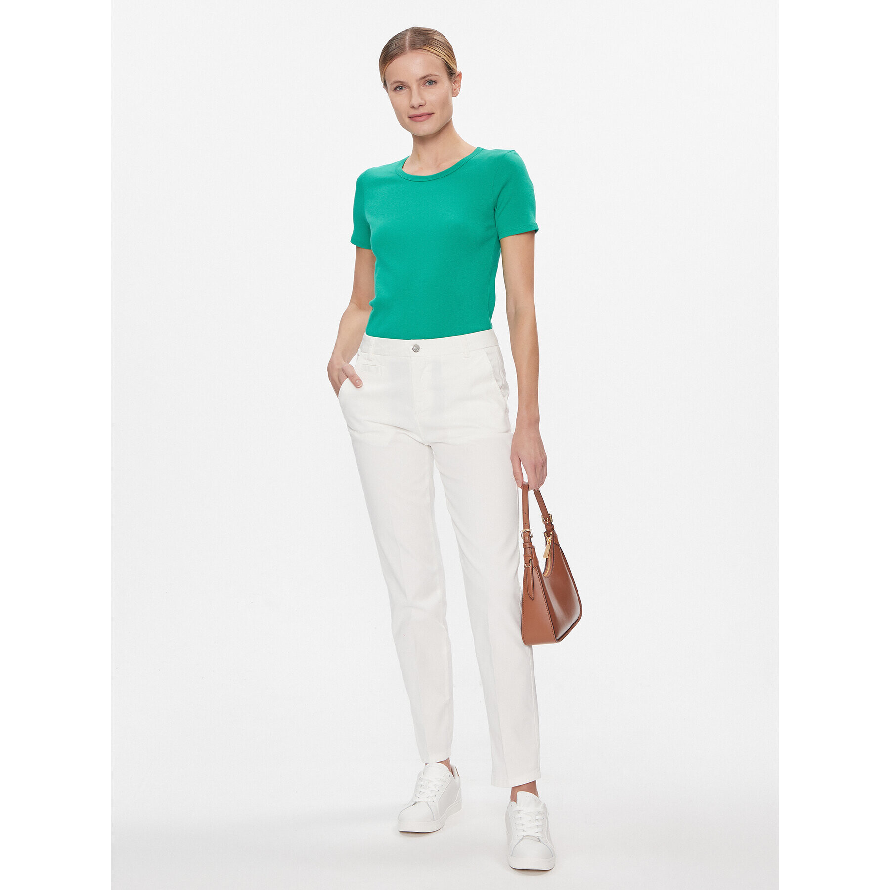 United Colors Of Benetton Chino hlače 4GD7DF061 Bela Regular Fit - Pepit.si