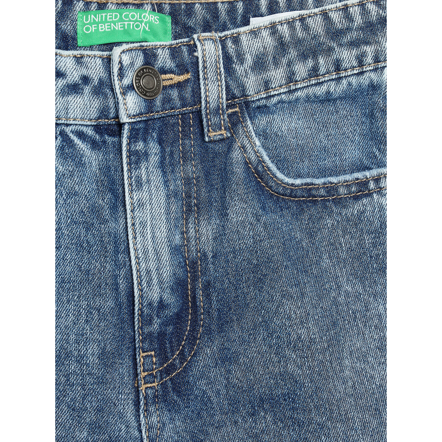 United Colors Of Benetton Jeans hlače 4AW7CE01Z Modra Wide Fit - Pepit.si