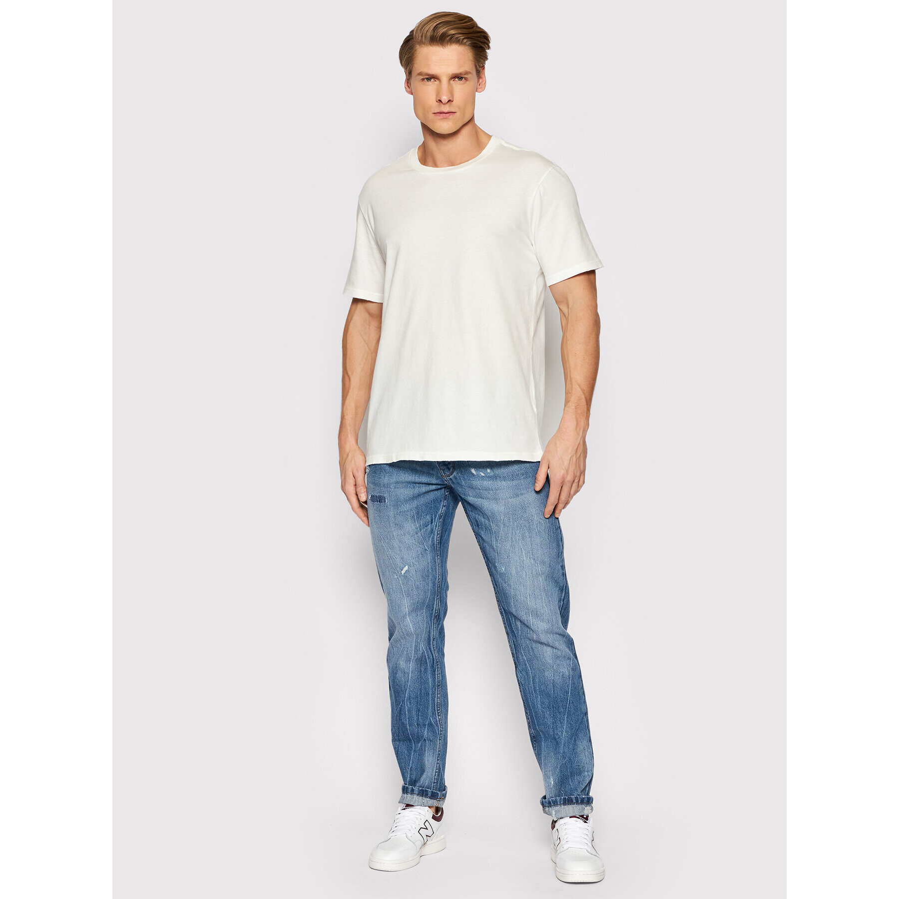 United Colors Of Benetton Majica 3085U1012 Bela Relaxed Fit - Pepit.si