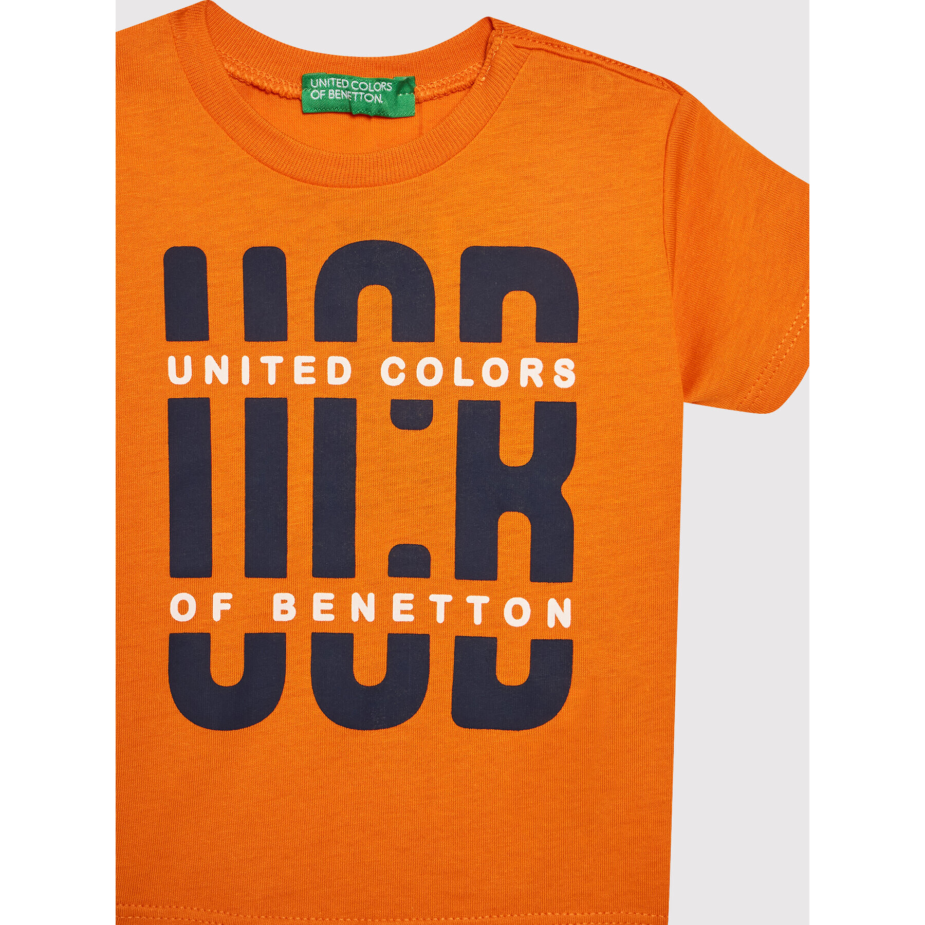 United Colors Of Benetton Majica 3I1XG100G Oranžna Regular Fit - Pepit.si