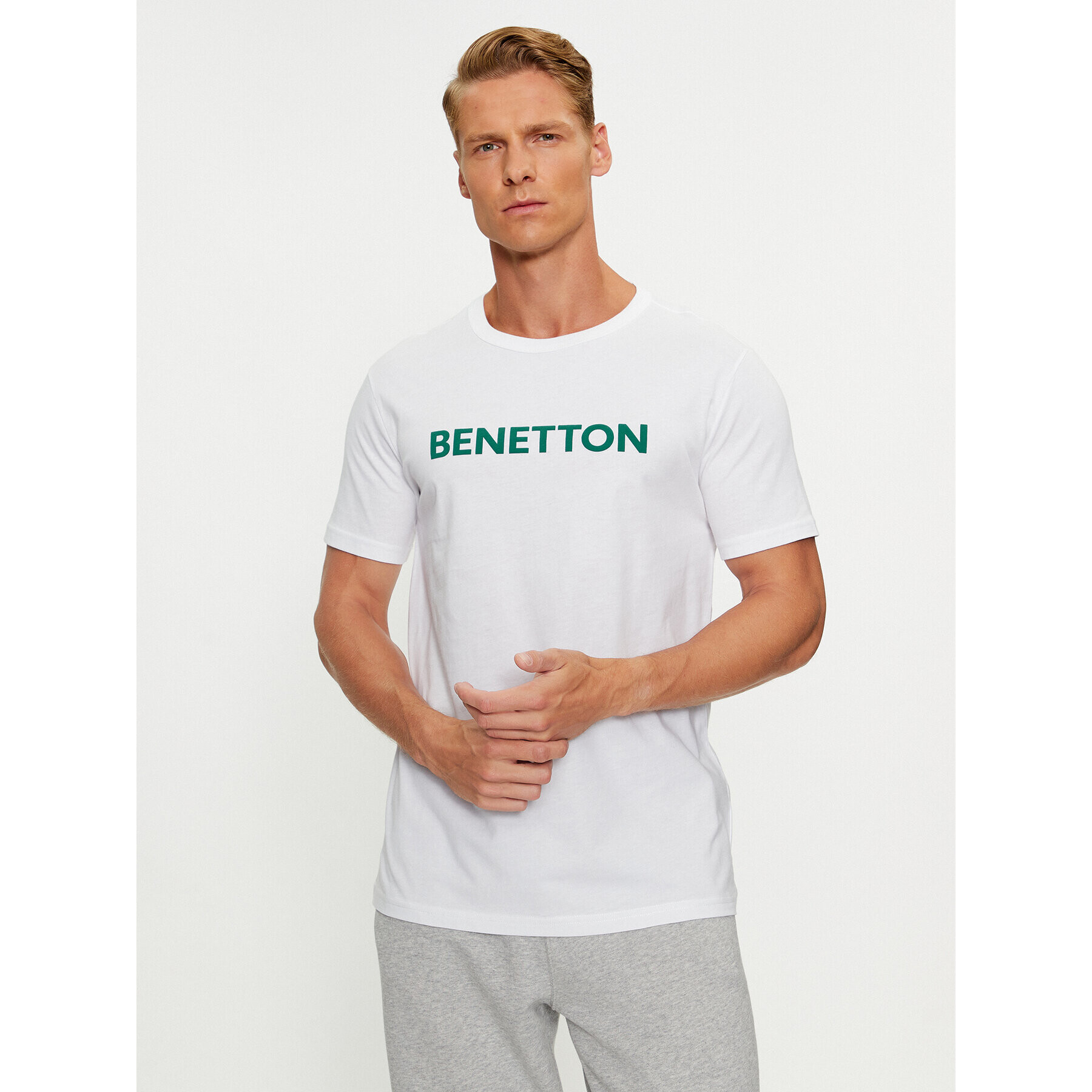 United Colors Of Benetton Majica 3I1XU100A Bela Regular Fit - Pepit.si